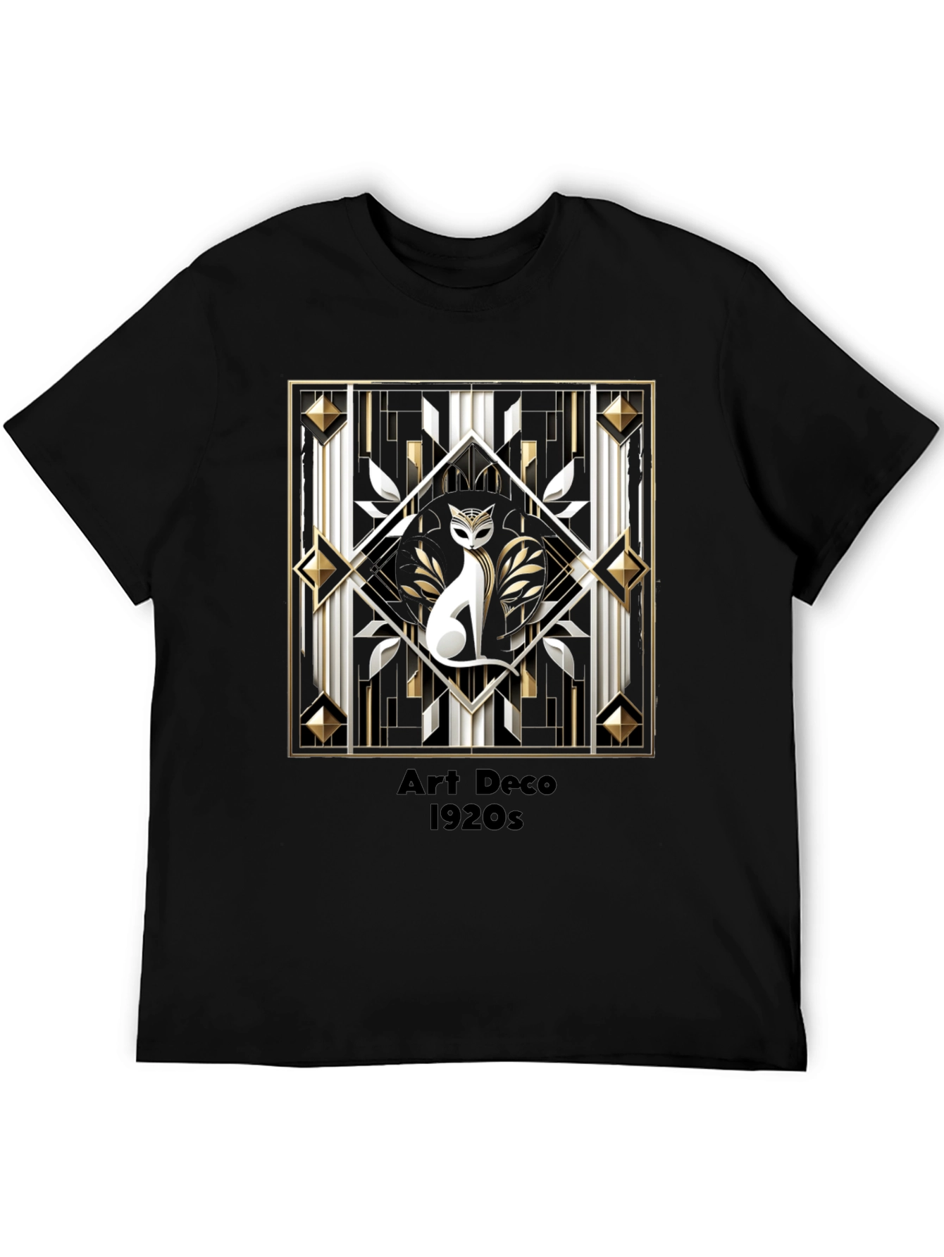 Art Deco Cat 1920s Graphic T-Shirt