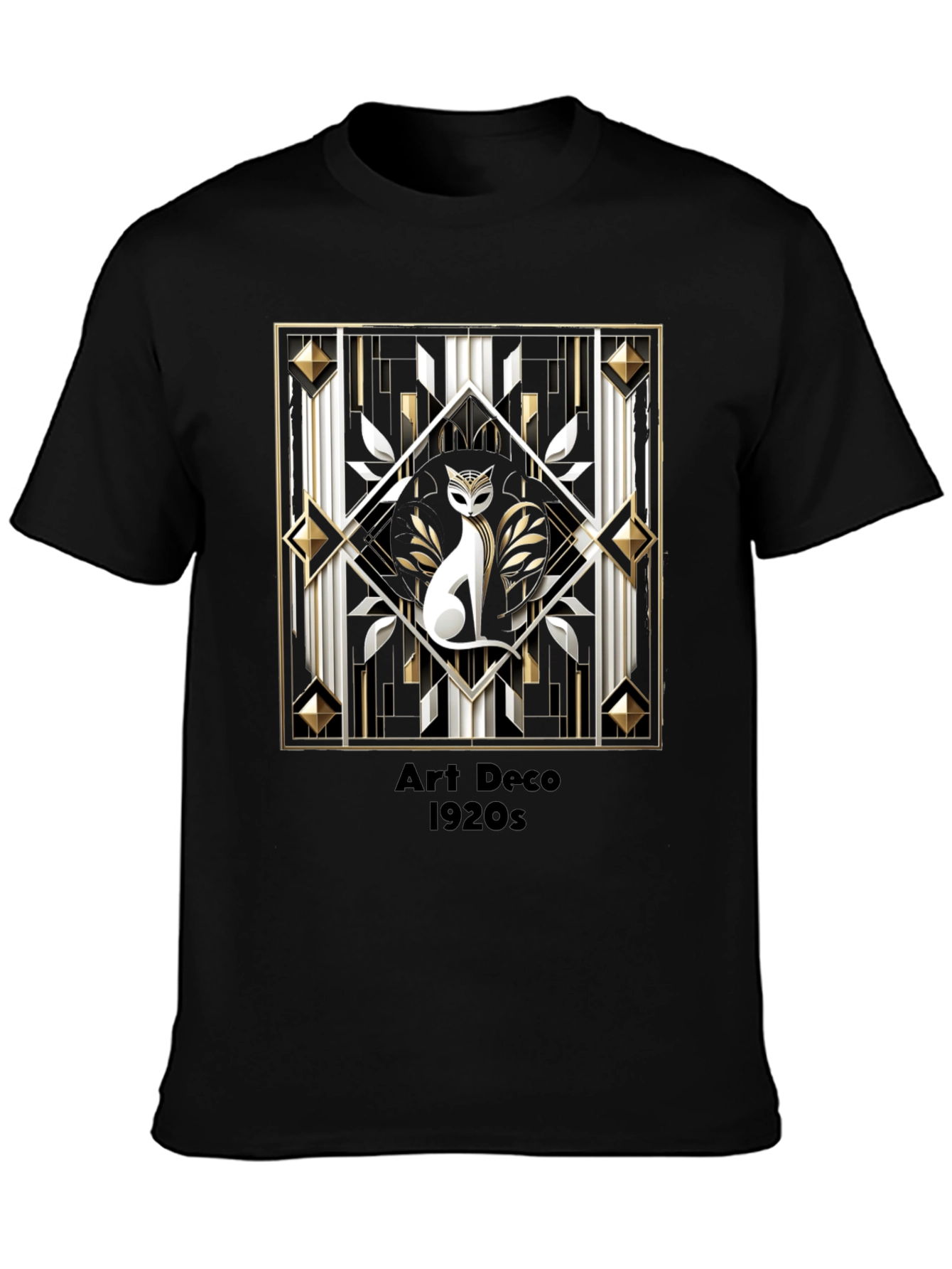 Art Deco Cat 1920s Graphic T-Shirt