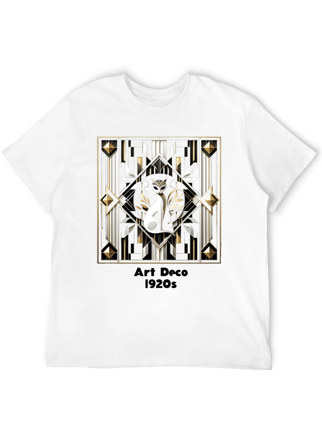 Art Deco Cat 1920s Graphic T-Shirt