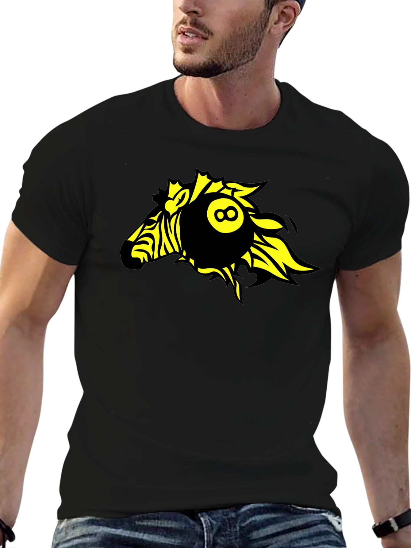 Zebra 8-Ball Graphic T-Shirt - Bold Design
