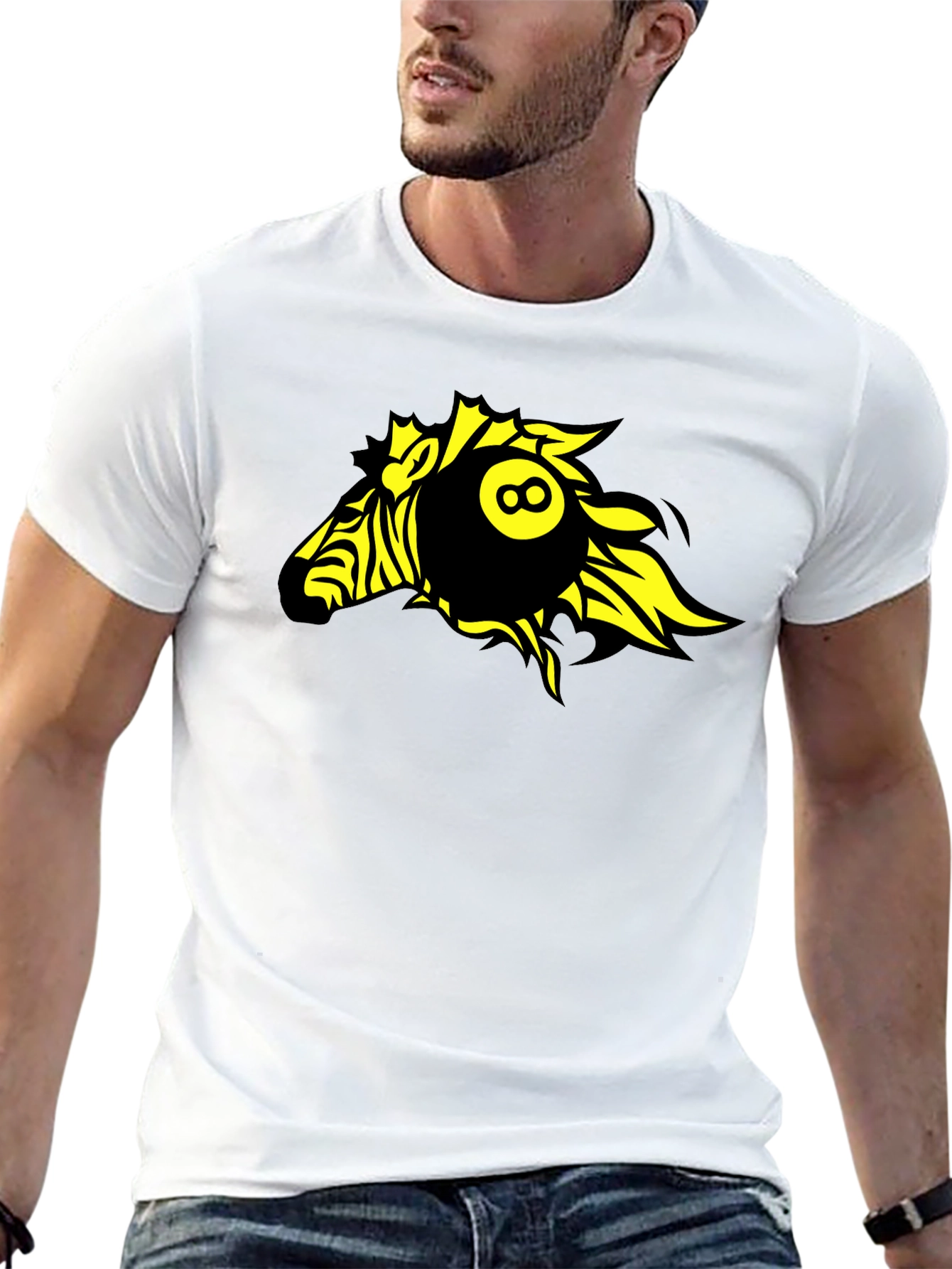 Zebra 8-Ball Graphic T-Shirt - Bold Design