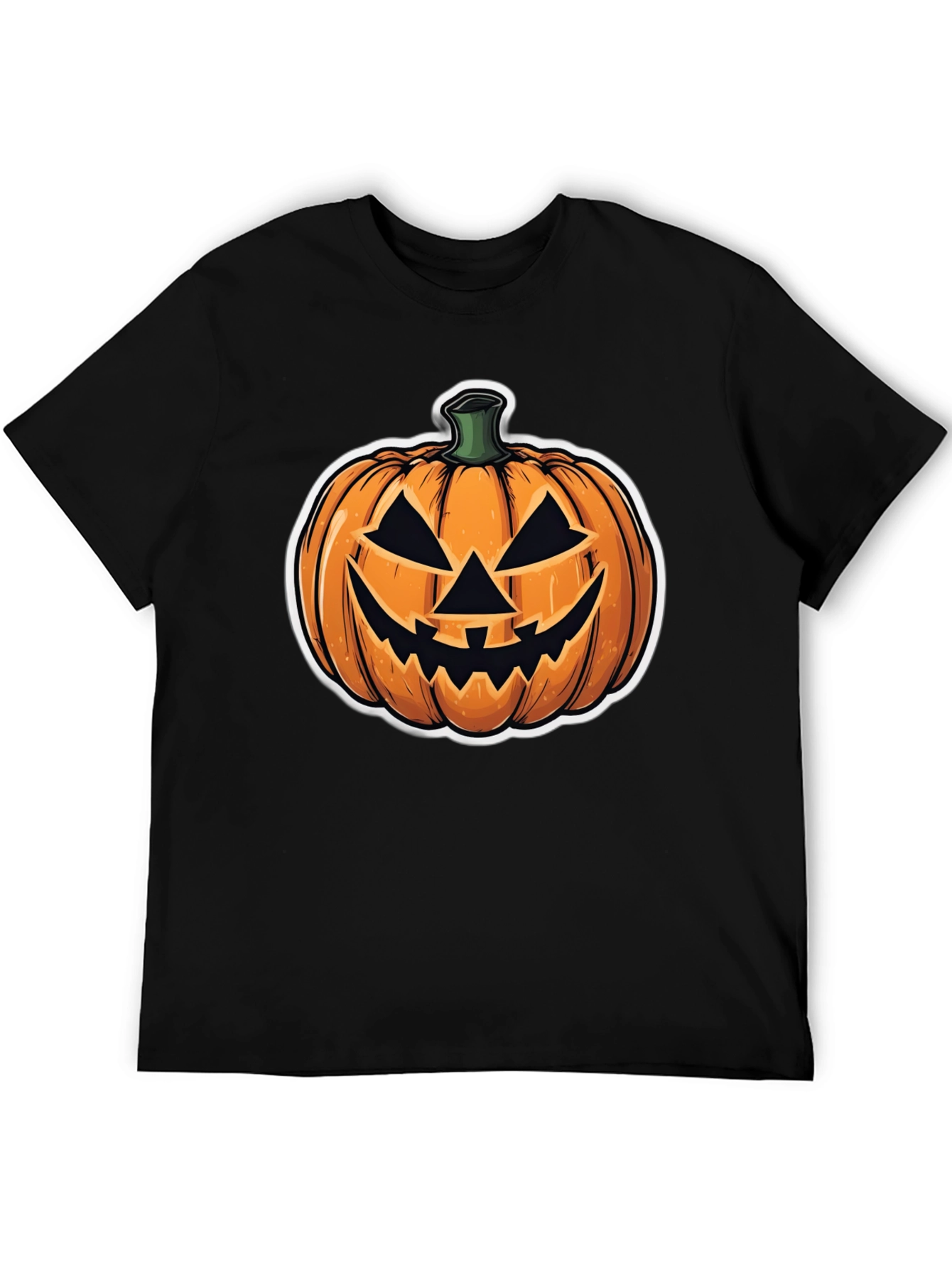 Halloween Pumpkin Face Black T-Shirt