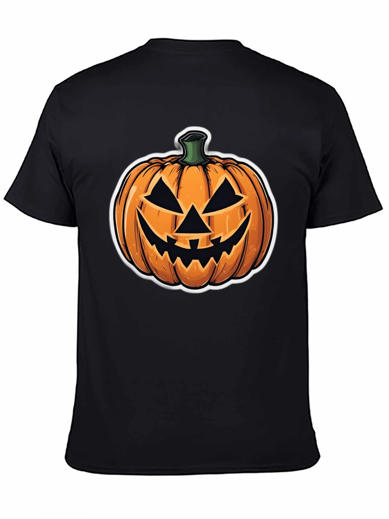 Halloween Pumpkin Face Black T-Shirt