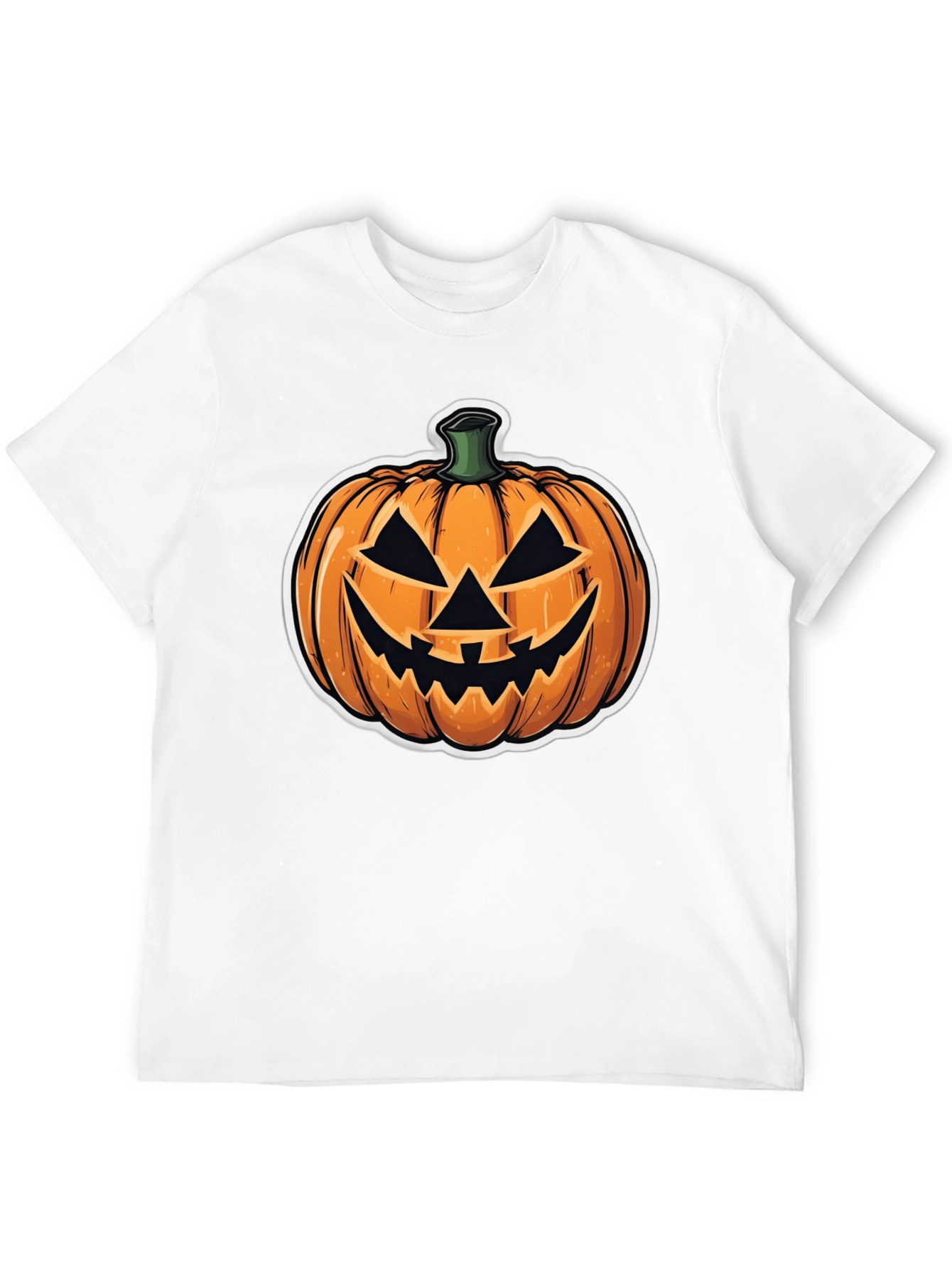 Halloween Pumpkin Face Black T-Shirt