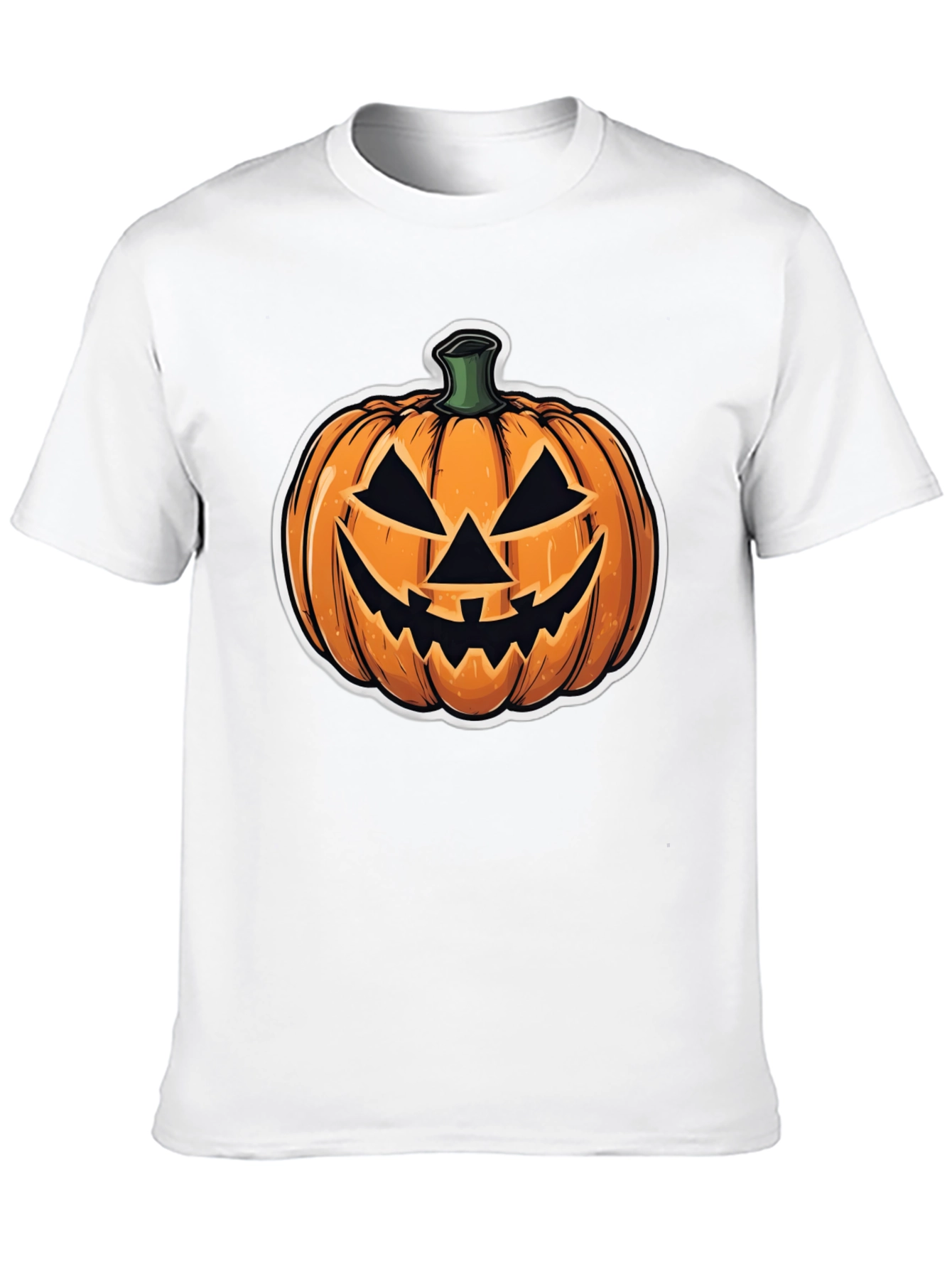 Halloween Pumpkin Face Black T-Shirt
