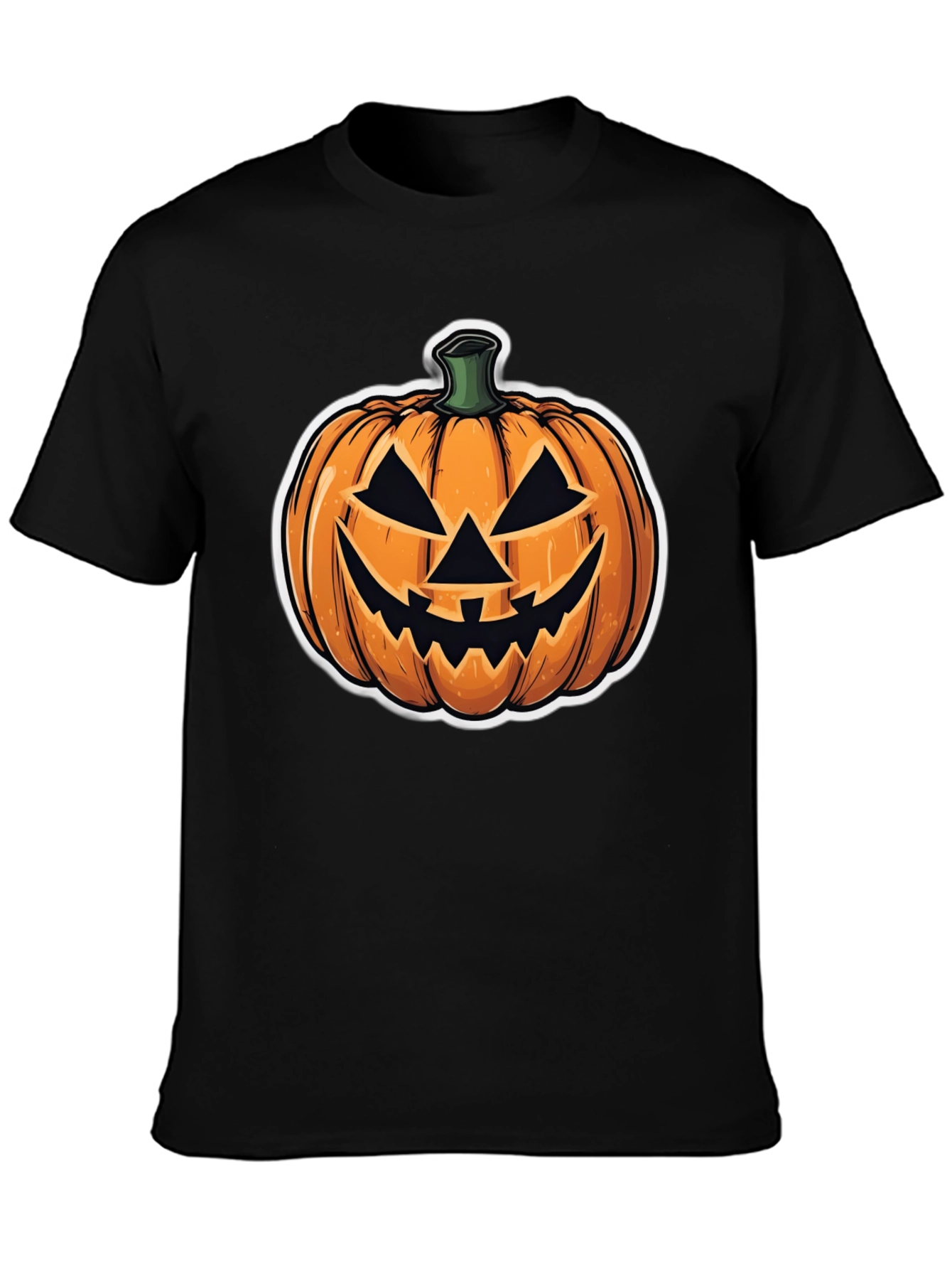 Halloween Pumpkin Face Black T-Shirt