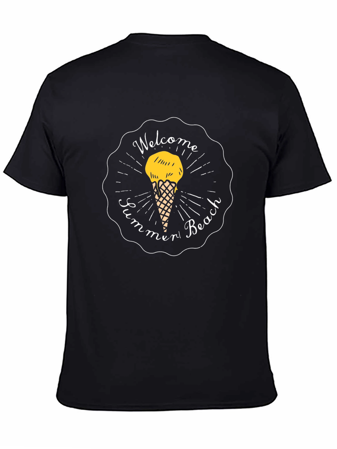 Welcome Summer Beach Black T-Shirt