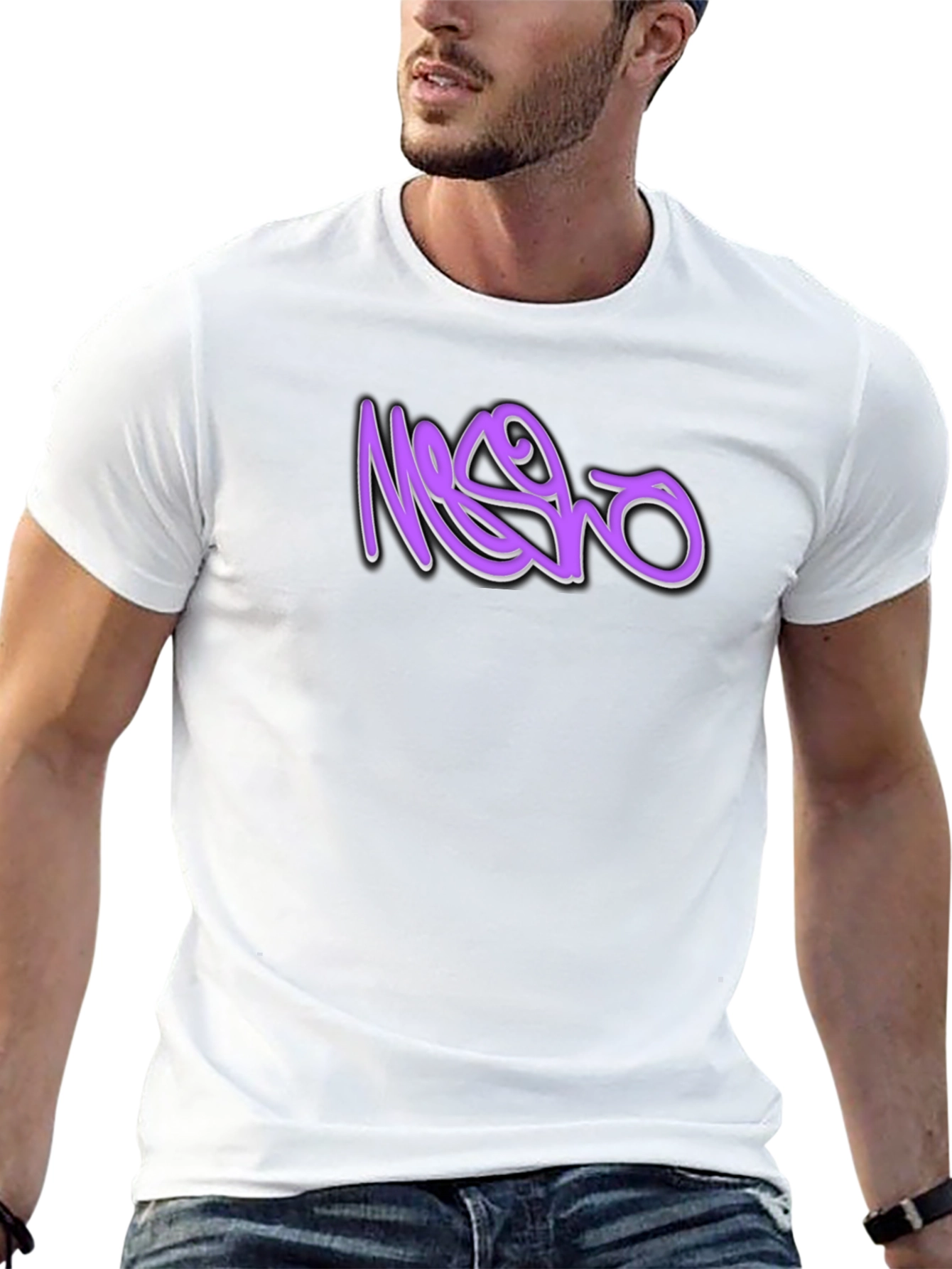 Black T-Shirt with Graffiti Style Graphic