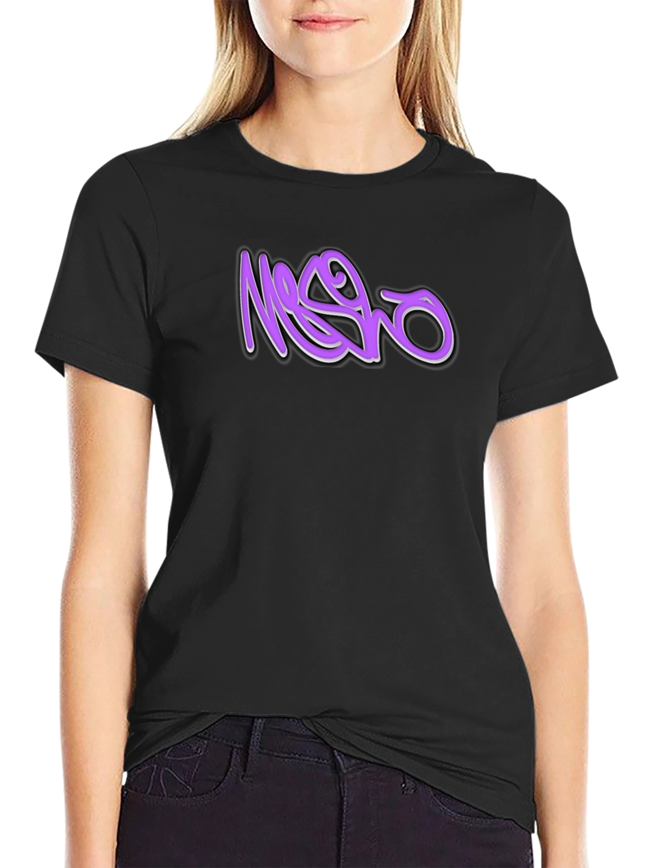 Black T-Shirt with Graffiti Style Graphic