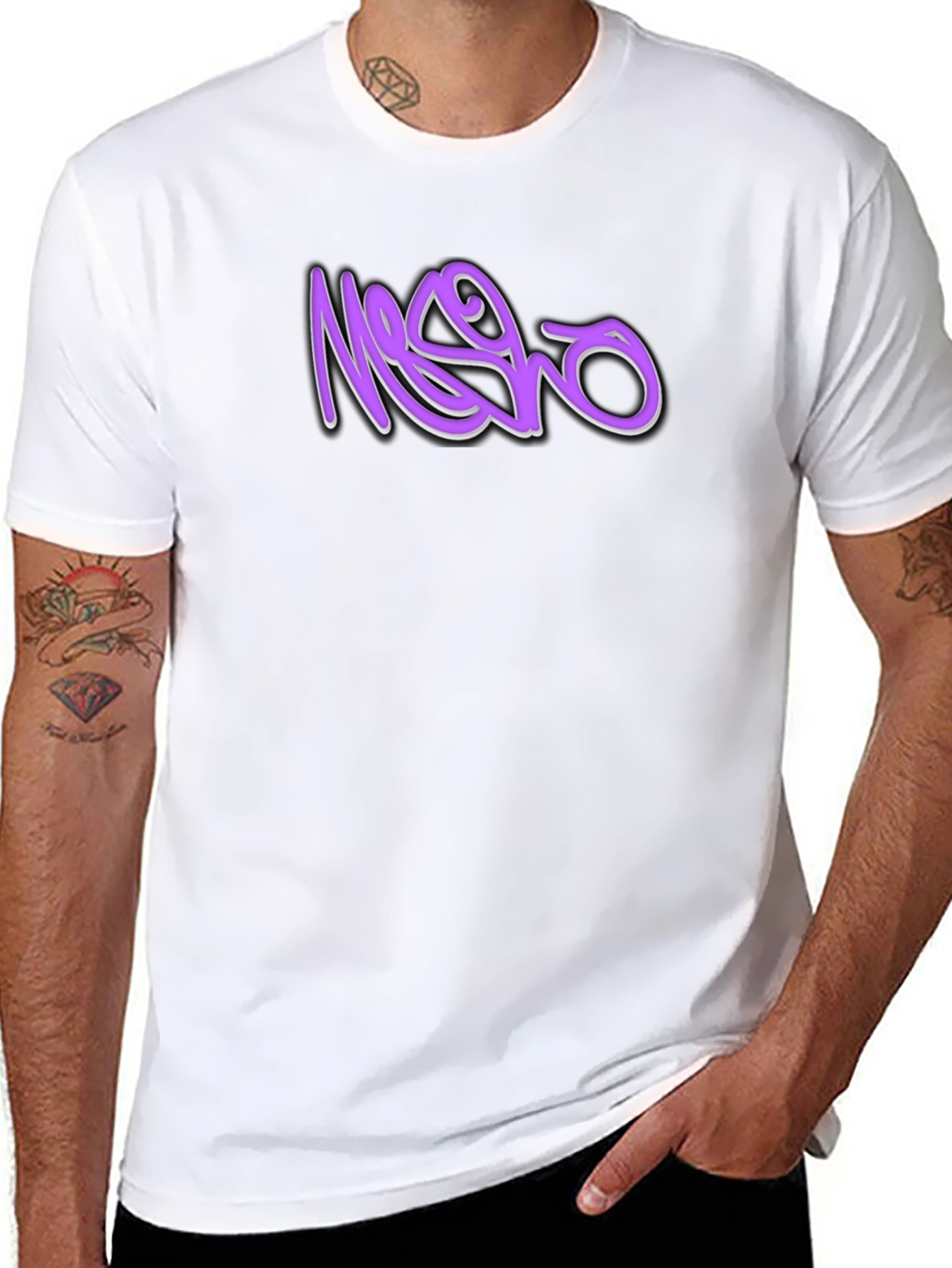 Black T-Shirt with Graffiti Style Graphic