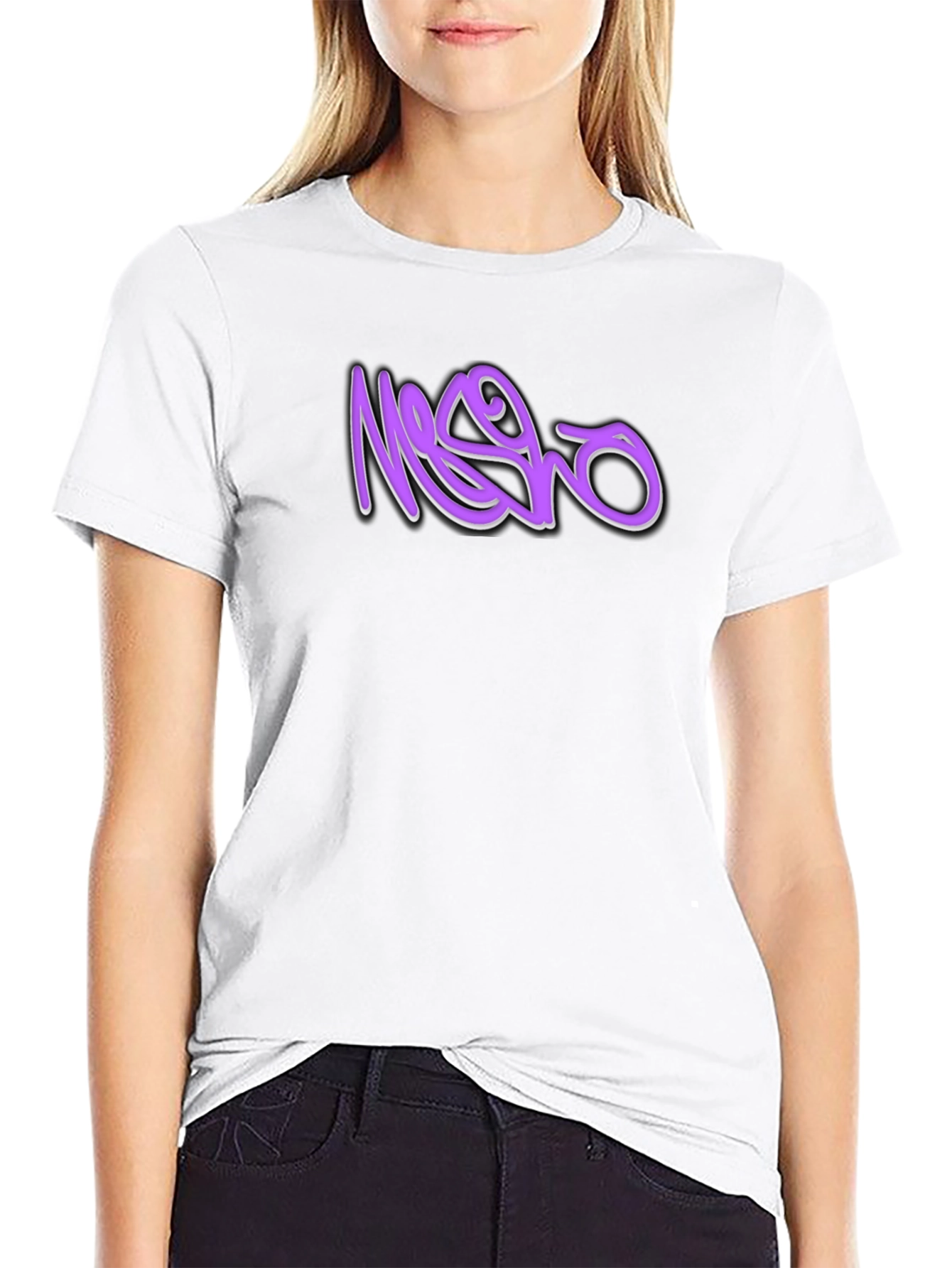 Black T-Shirt with Graffiti Style Graphic