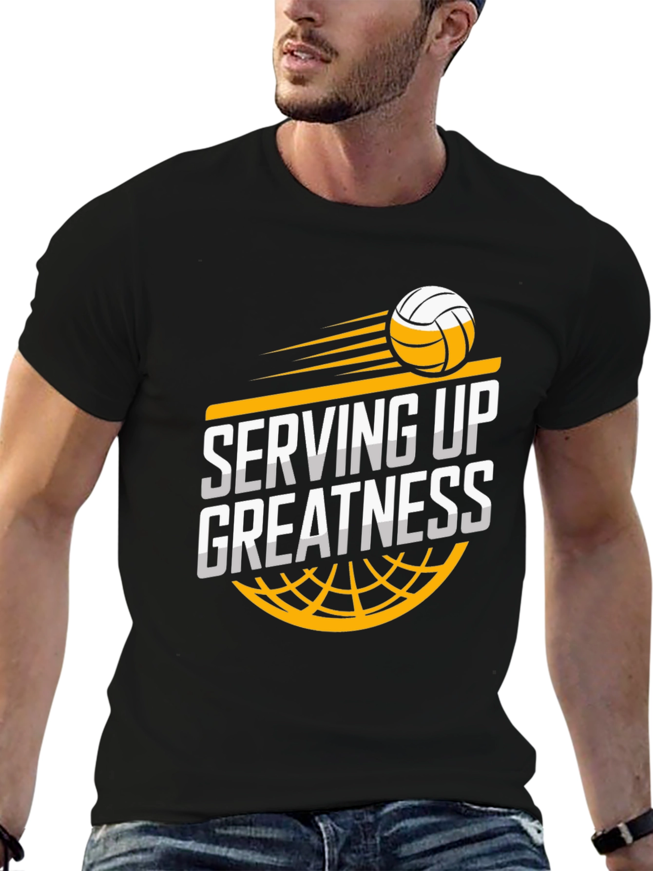 Serving Up Greatness Volleyball Graphic Tee