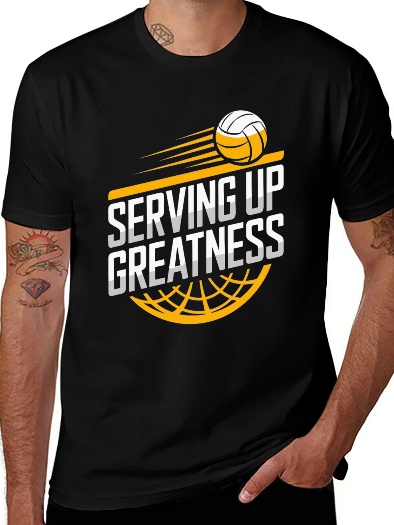 Serving Up Greatness Volleyball Graphic Tee
