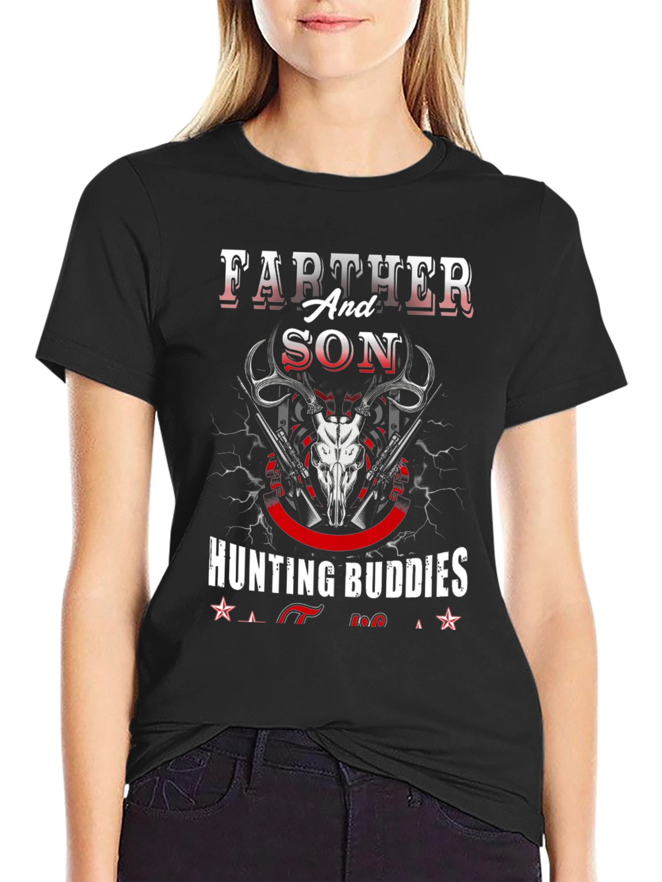 Father and Son Hunting Buddies Graphic Tee