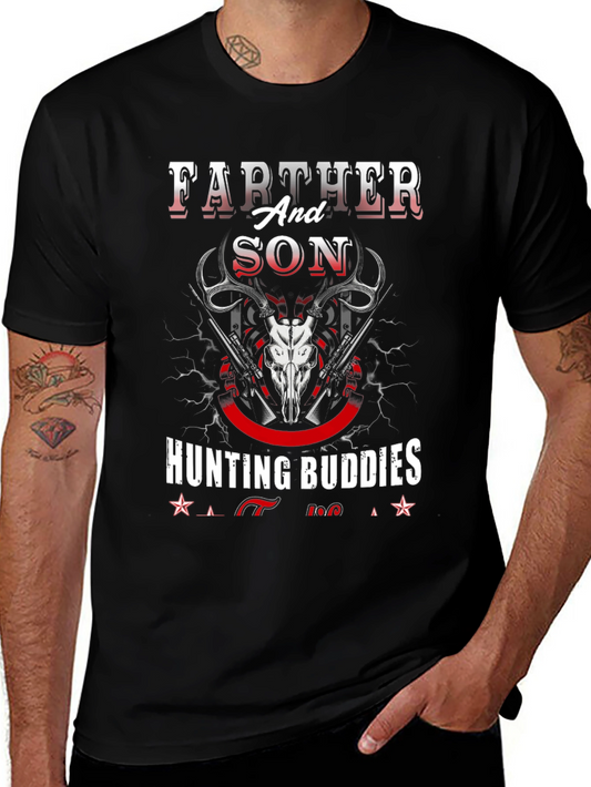 Father and Son Hunting Buddies Graphic Tee