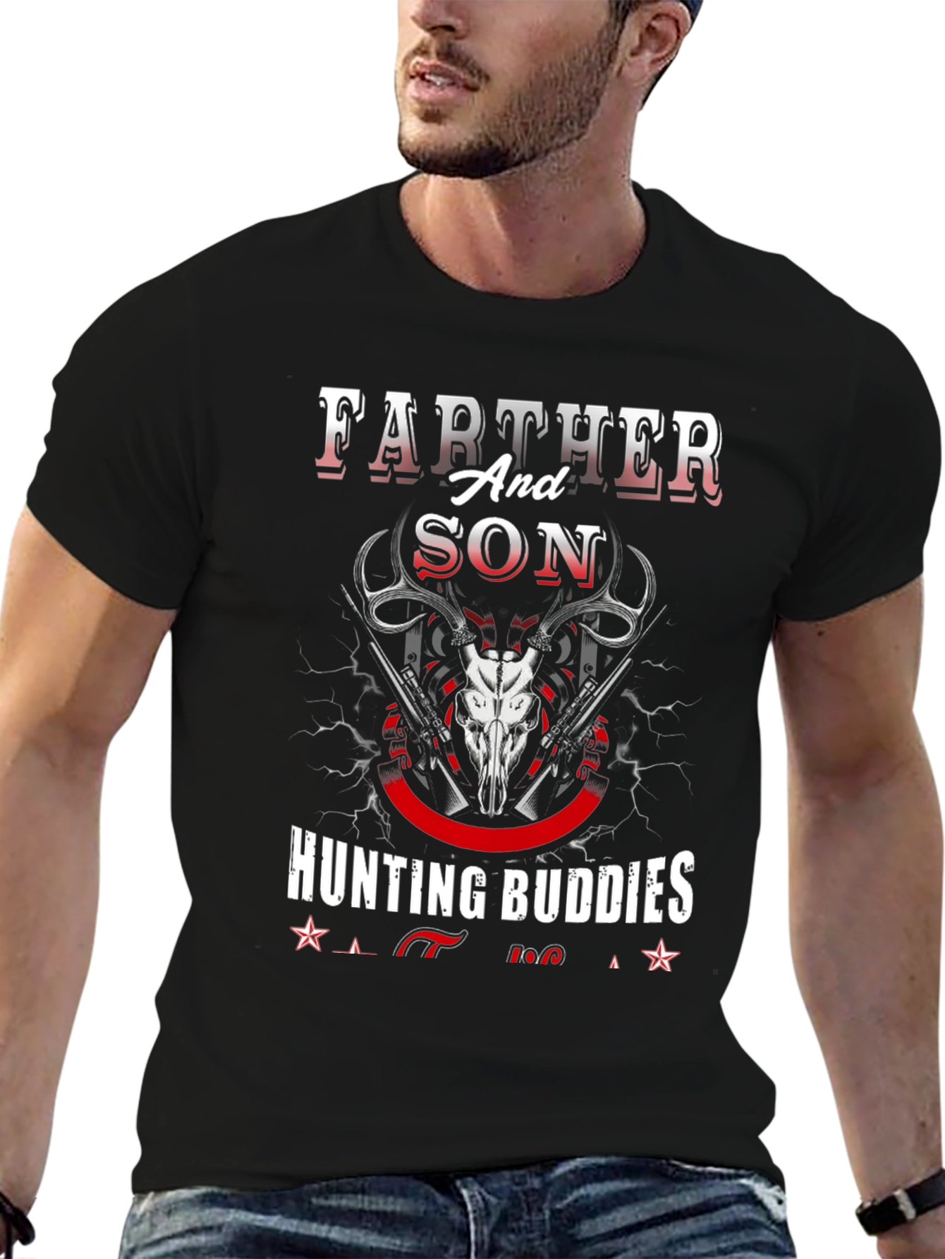 Father and Son Hunting Buddies Graphic Tee