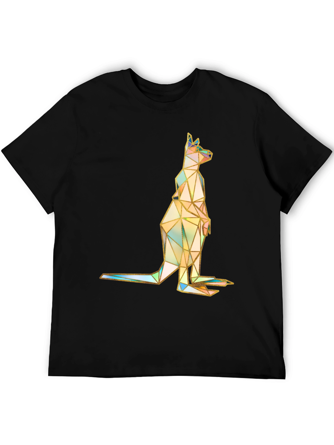 Geometric Kangaroo Graphic Print T-Shirt