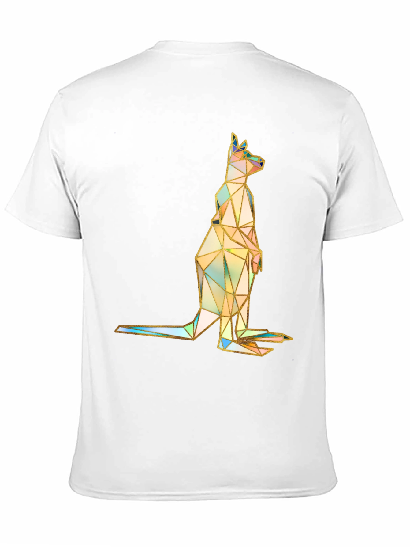 Geometric Kangaroo Graphic Print T-Shirt