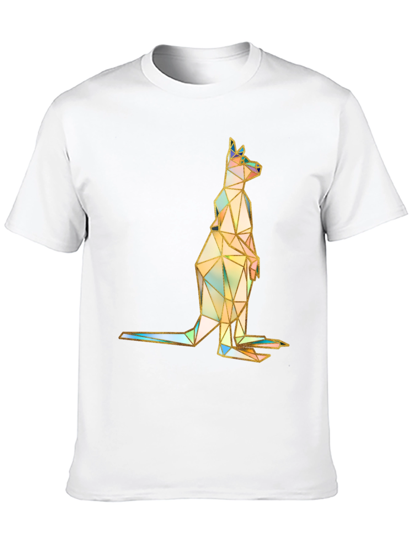Geometric Kangaroo Graphic Print T-Shirt