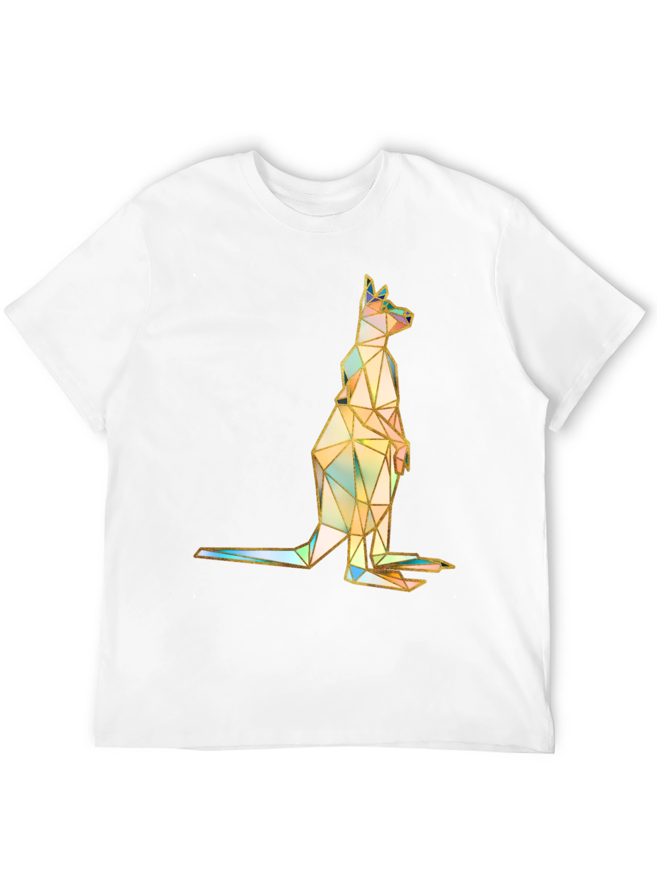 Geometric Kangaroo Graphic Print T-Shirt