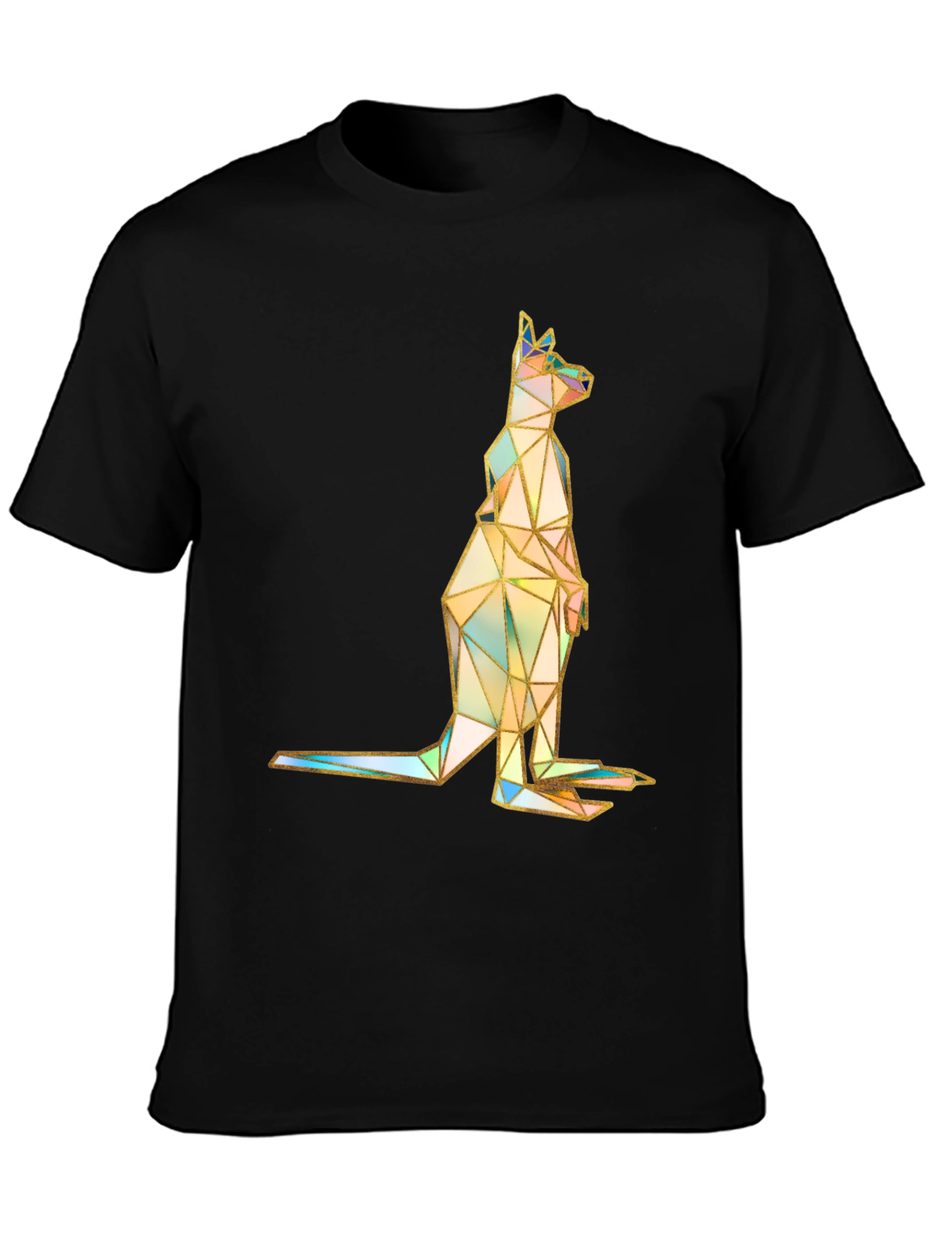 Geometric Kangaroo Graphic Print T-Shirt