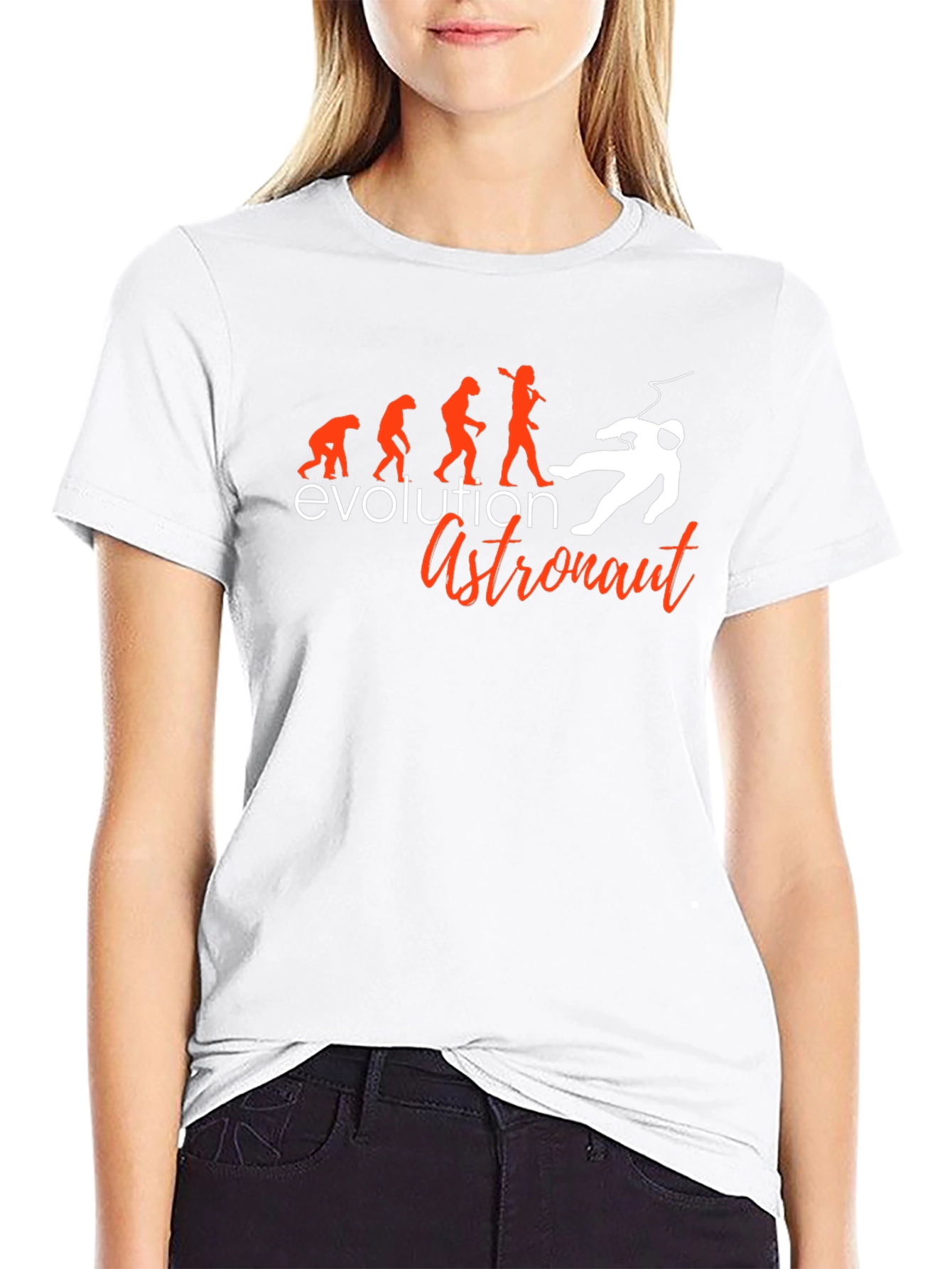 Evolution to Astronaut Graphic Tee - Black Cotton Blend