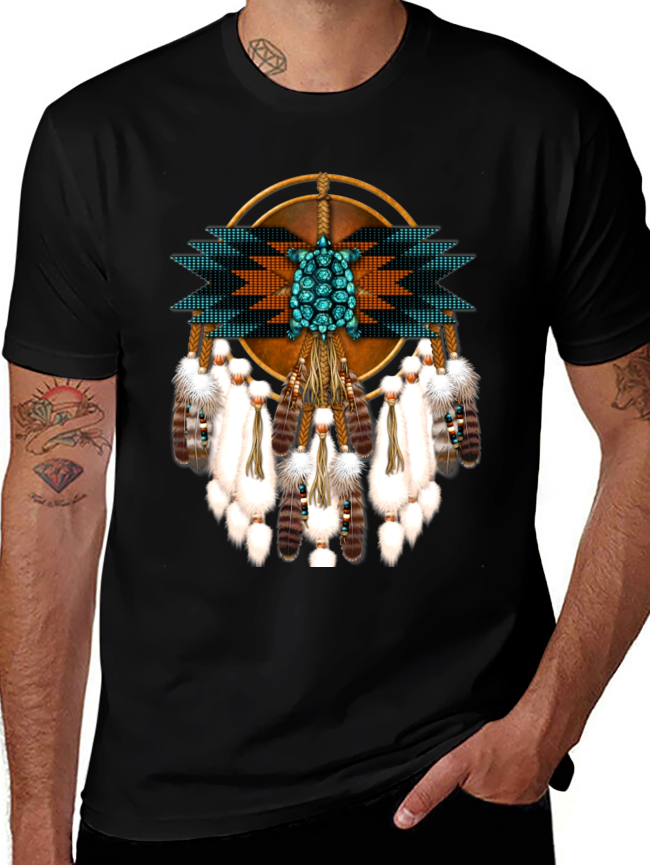 Native American Turtle Dreamcatcher Graphic Tee