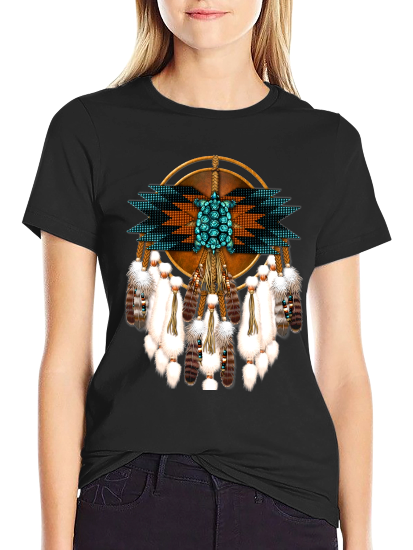 Native American Turtle Dreamcatcher Graphic Tee