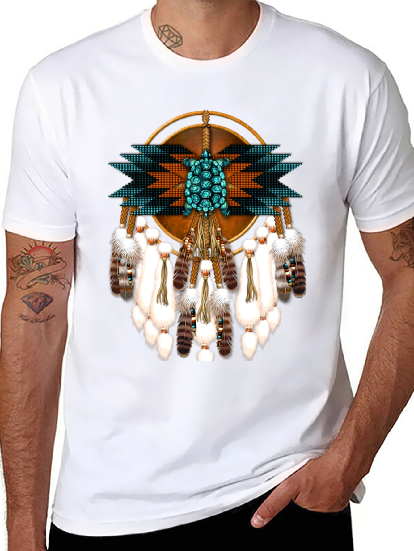 Native American Turtle Dreamcatcher Graphic Tee