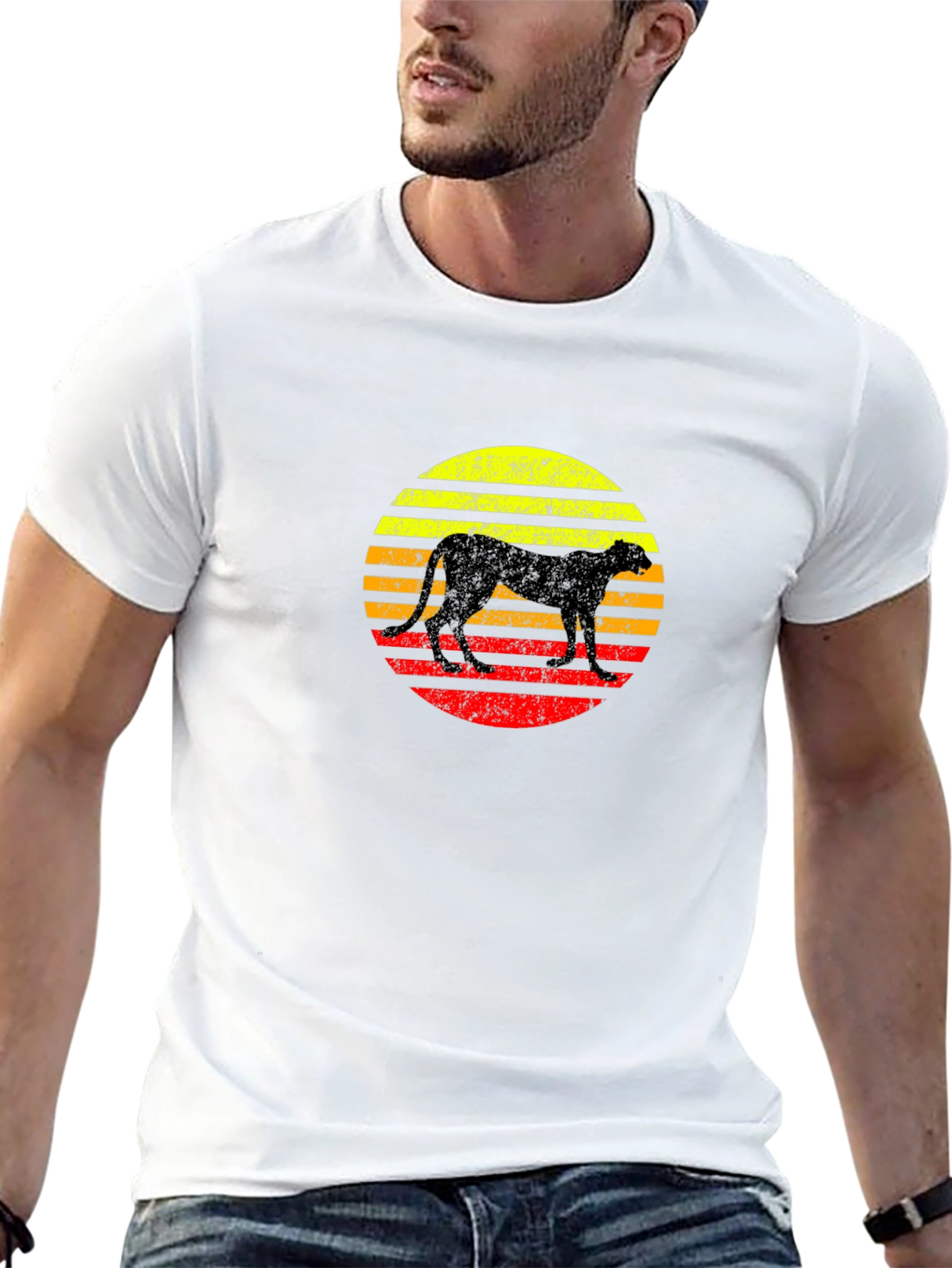 Retro Cheetah Graphic T-Shirt