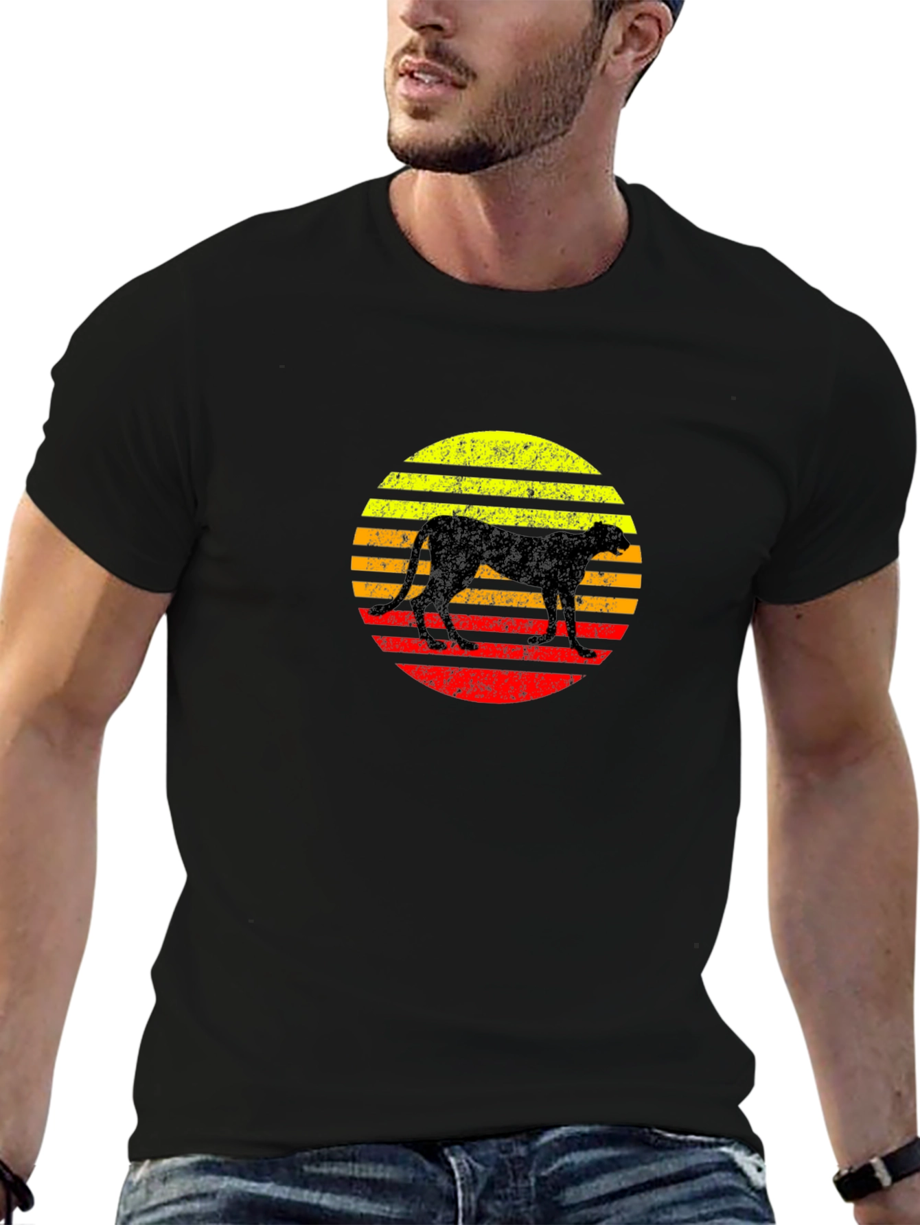 Retro Cheetah Graphic T-Shirt