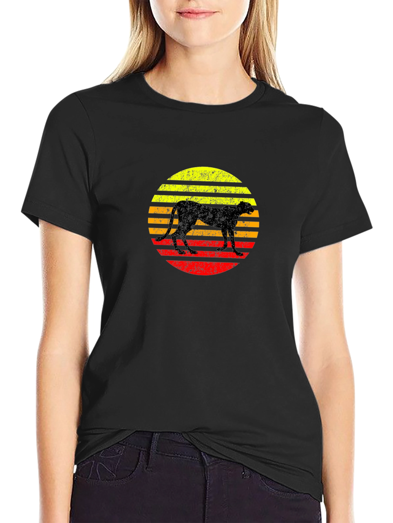 Retro Cheetah Graphic T-Shirt
