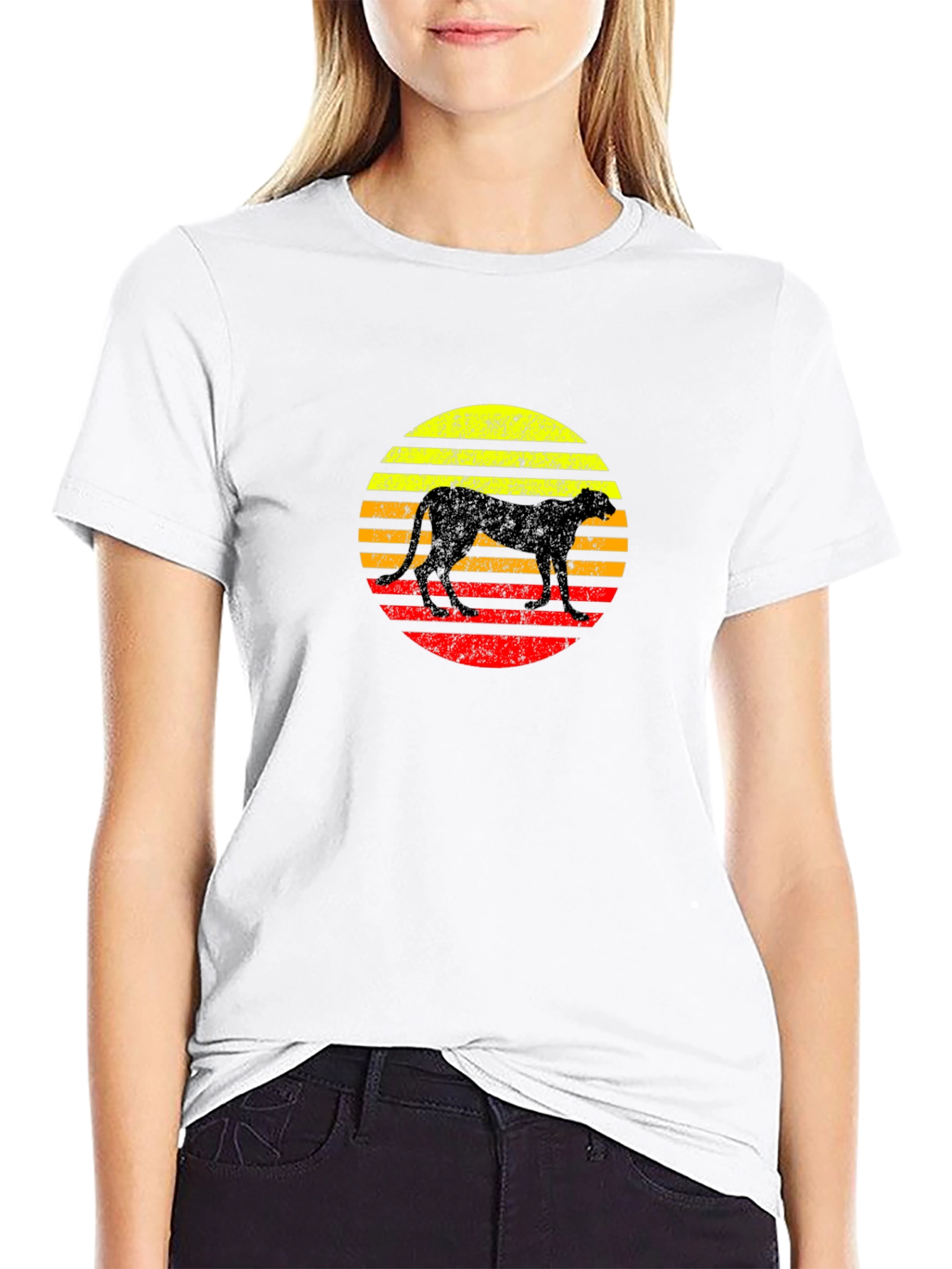 Retro Cheetah Graphic T-Shirt