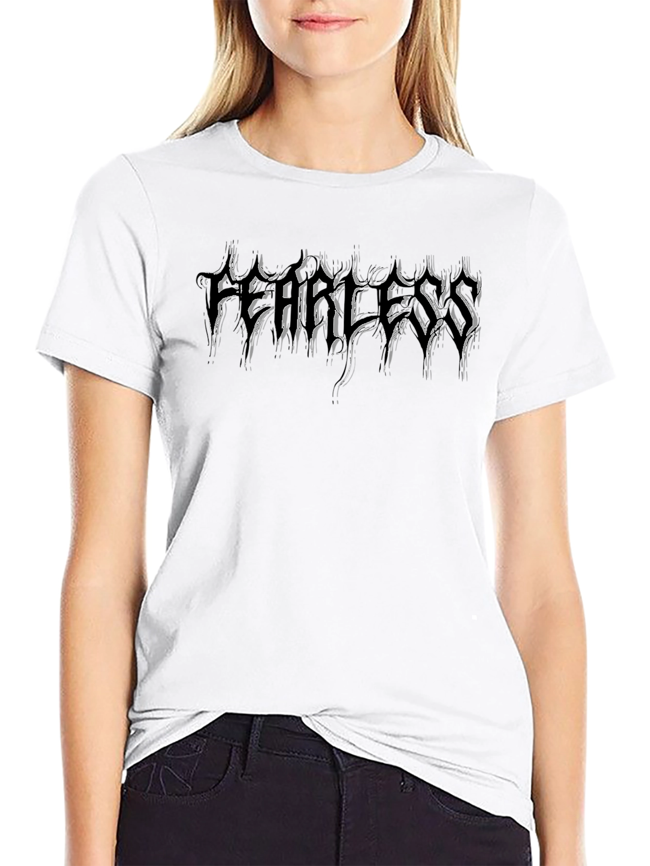 Fearless Graphic Print Black T-Shirt