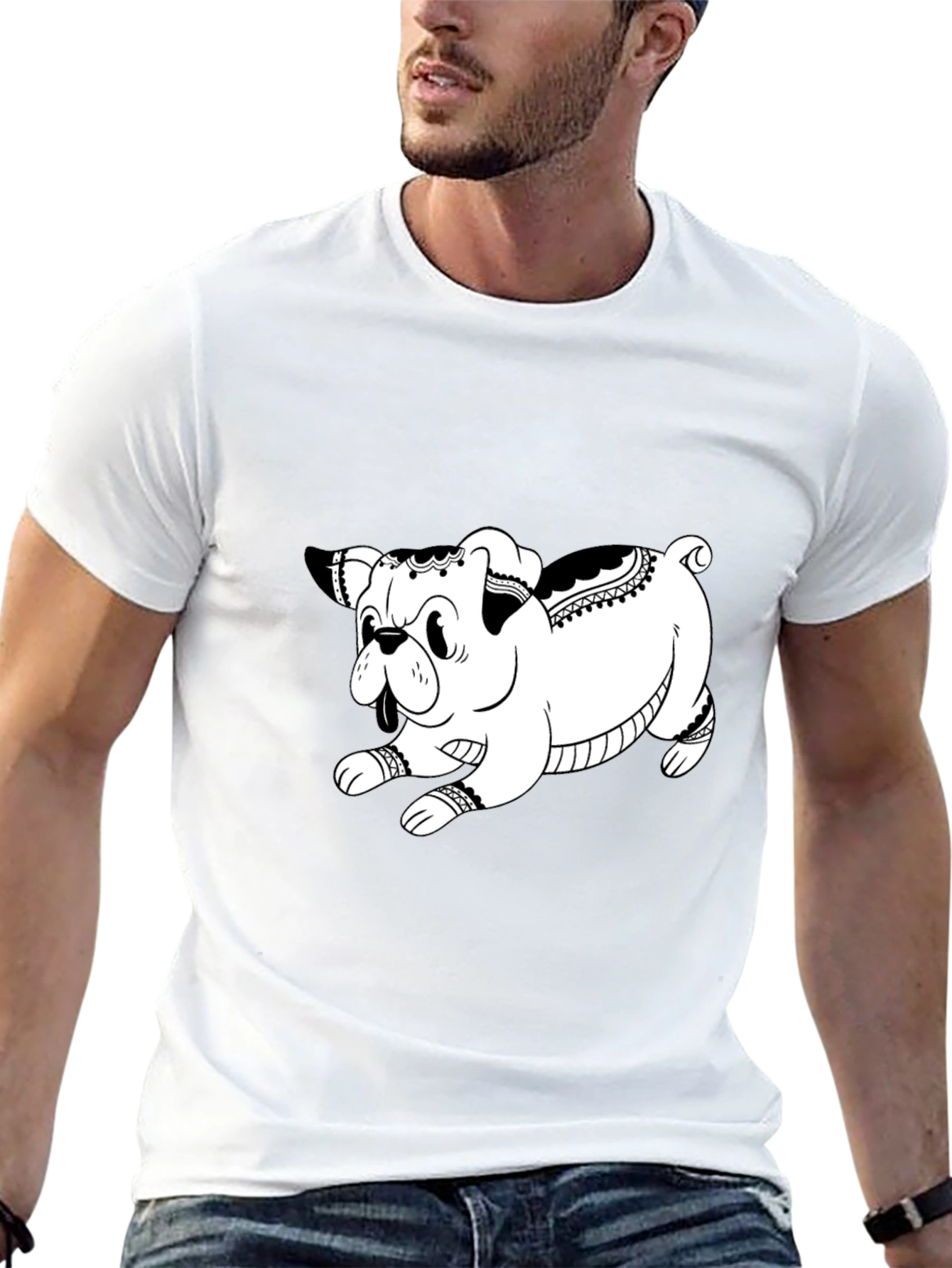 Cool Black Dog Graphic Tee