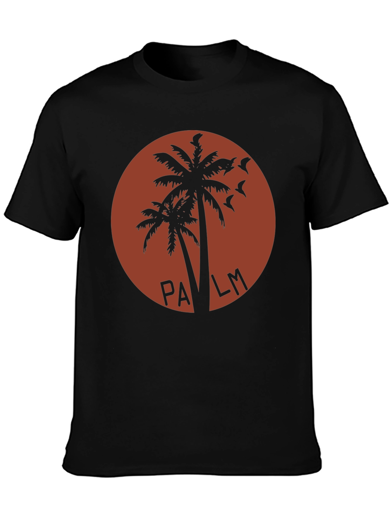 Retro Palm Tree Graphic T-Shirt - Black