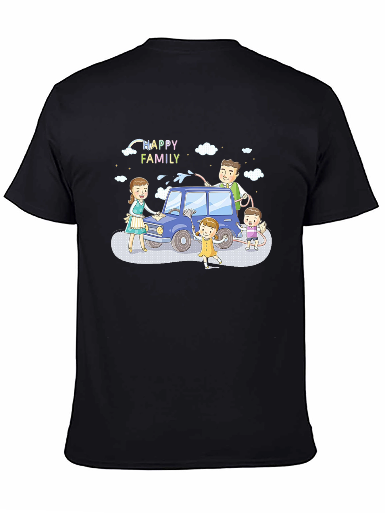 Happy Family Car Wash Graphic T-Shirt