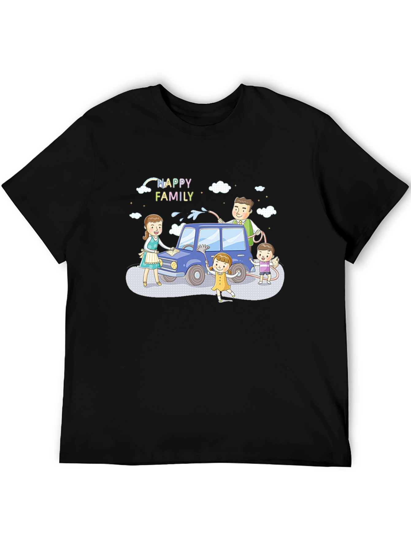 Happy Family Car Wash Graphic T-Shirt