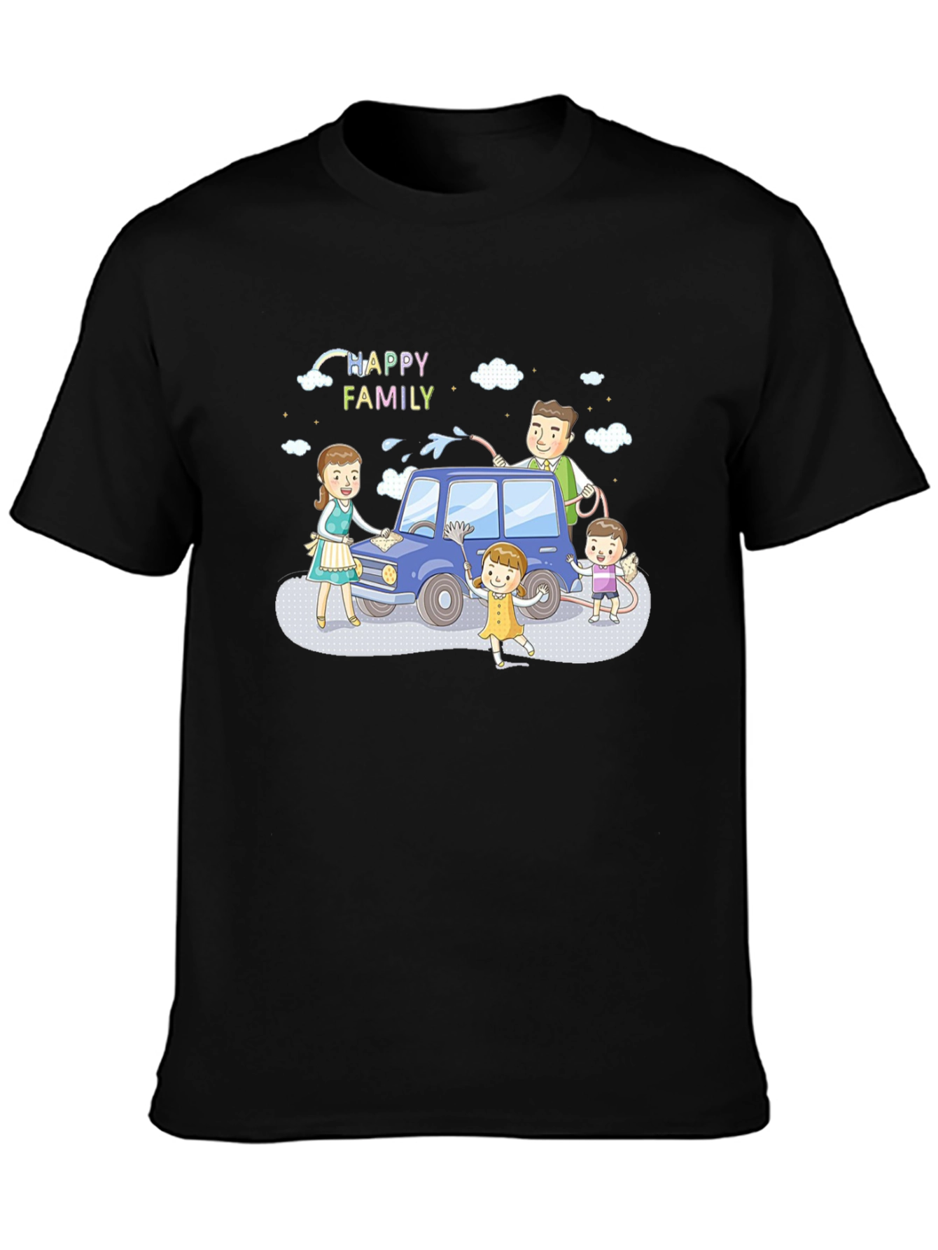 Happy Family Car Wash Graphic T-Shirt