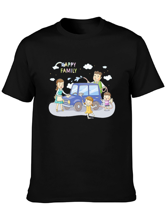 Happy Family Car Wash Graphic T-Shirt