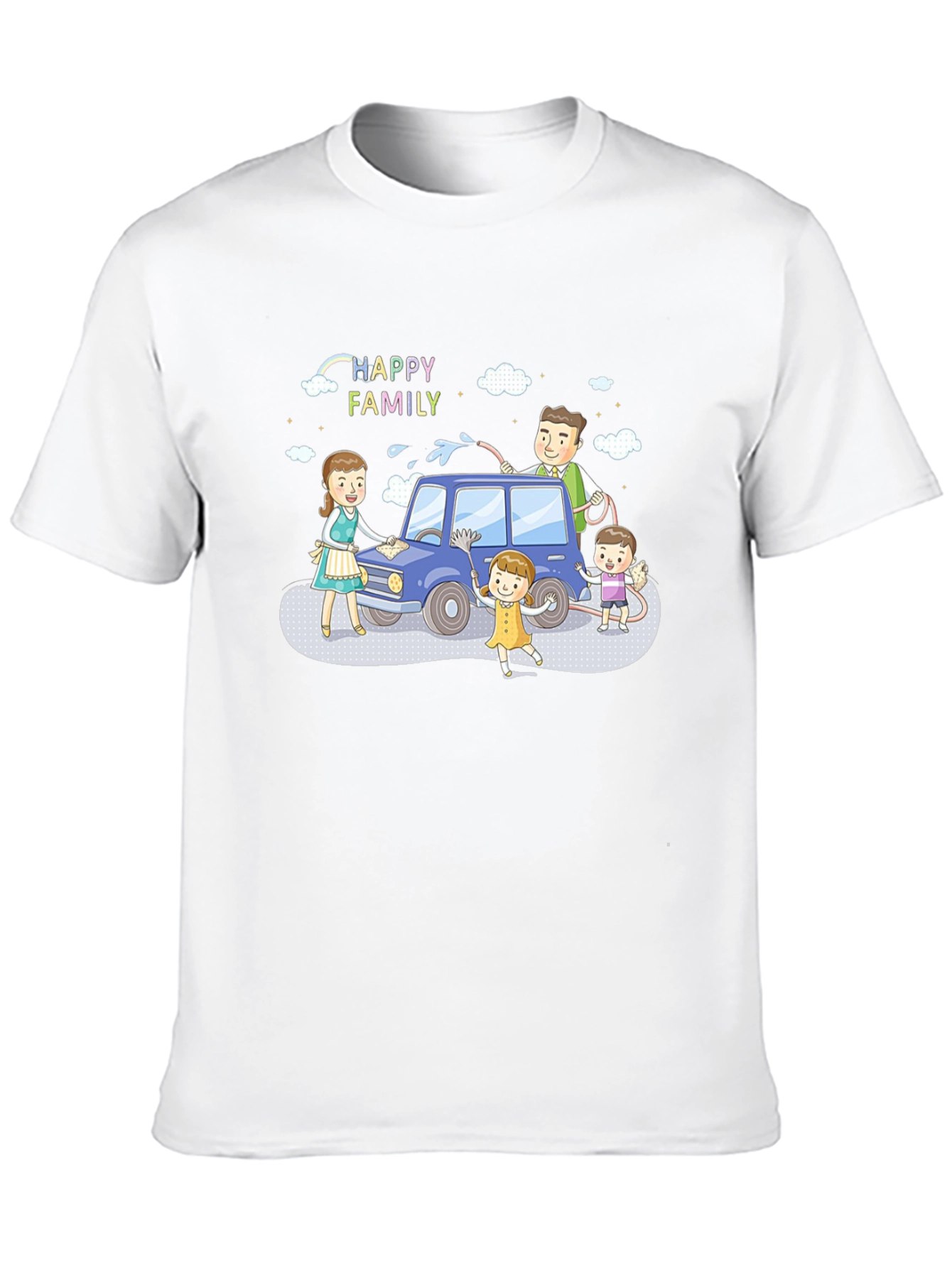 Happy Family Car Wash Graphic T-Shirt