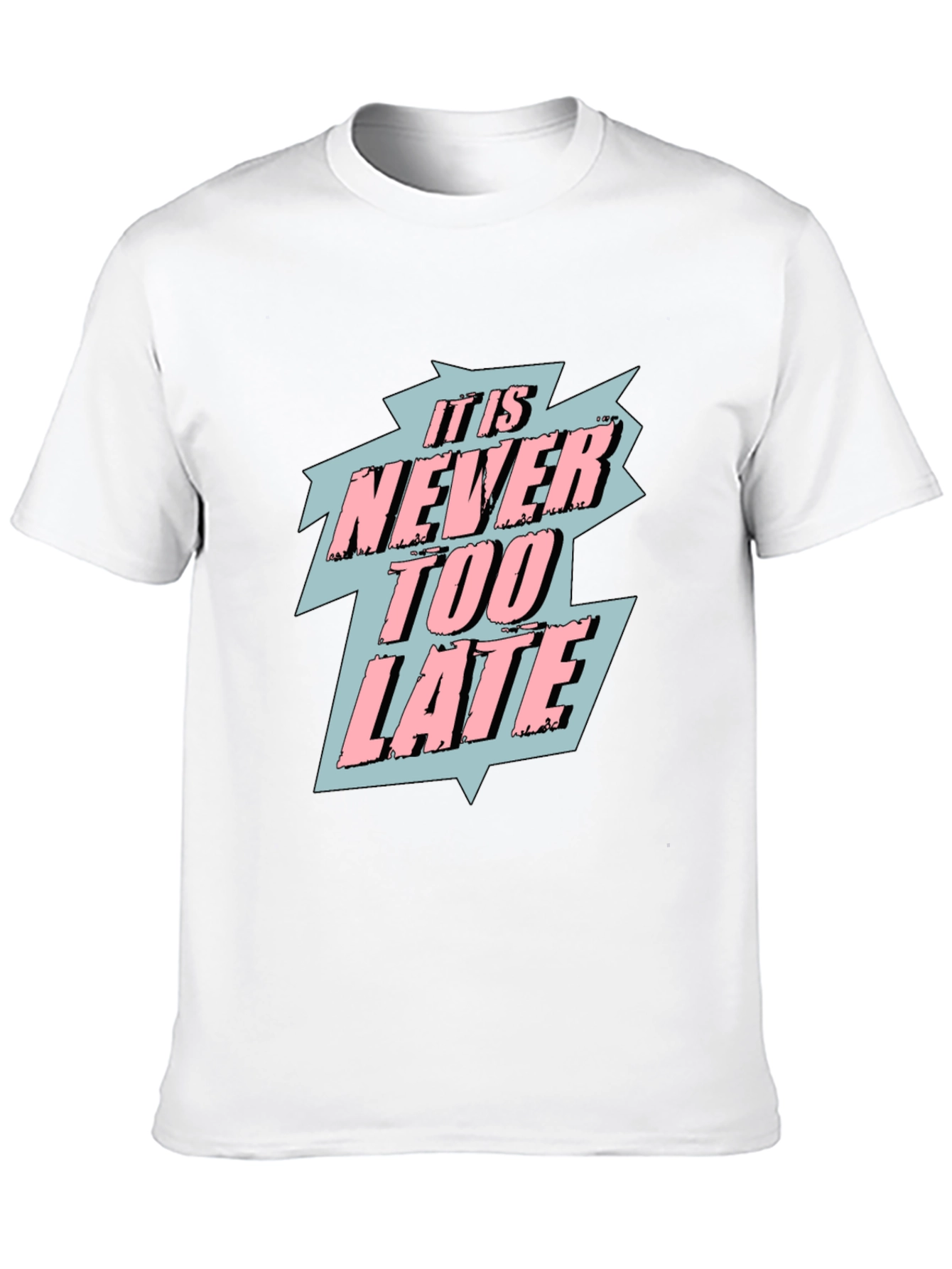 It Is Never Too Late Graphic T-Shirt - Black