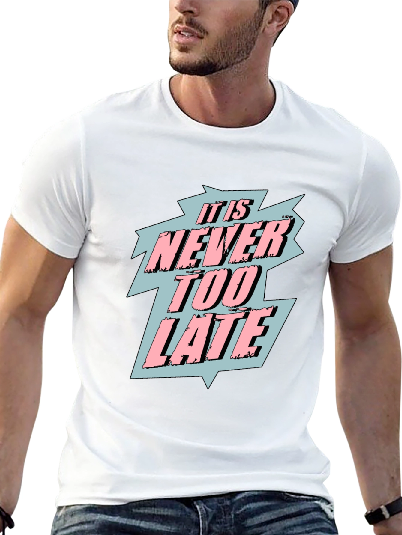 It Is Never Too Late Graphic T-Shirt - Black