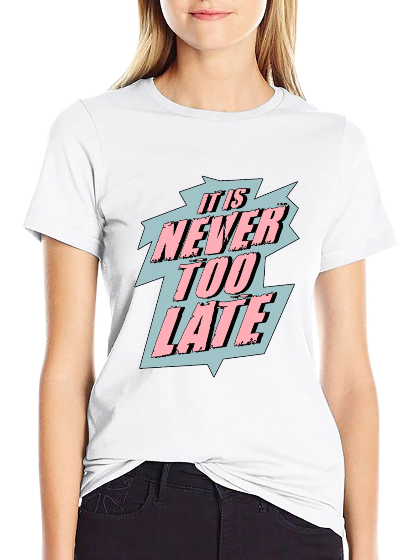 It Is Never Too Late Graphic T-Shirt - Black