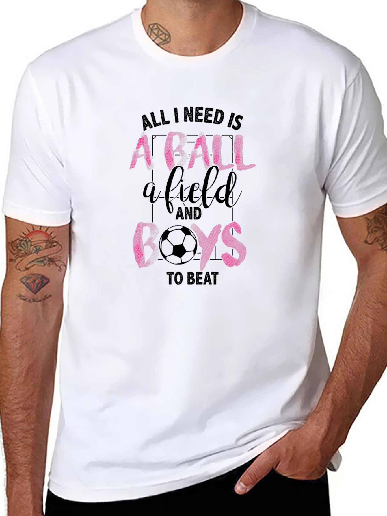 Soccer Girl T-Shirt: Ball Field Beat Boys