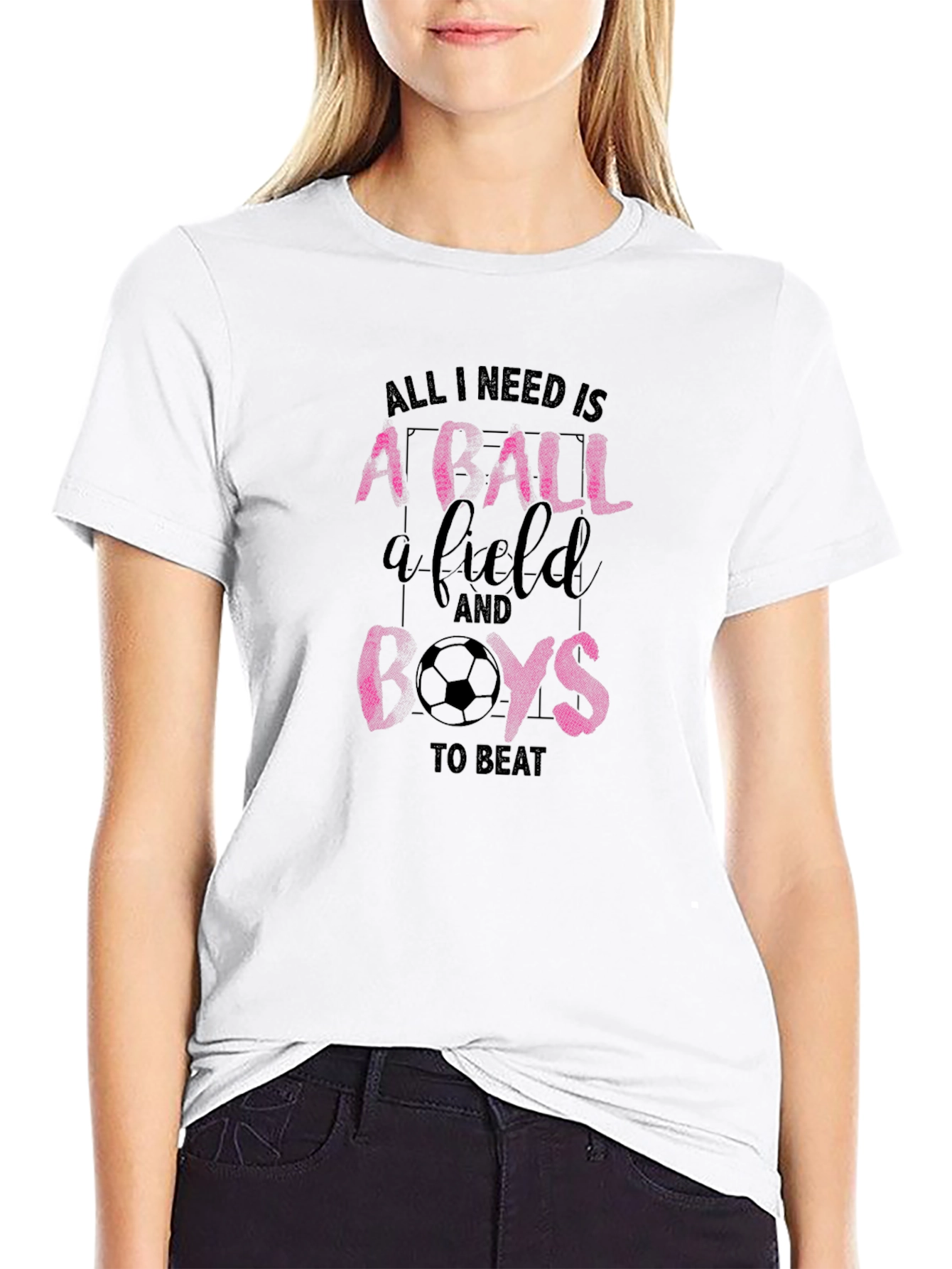 Soccer Girl T-Shirt: Ball Field Beat Boys