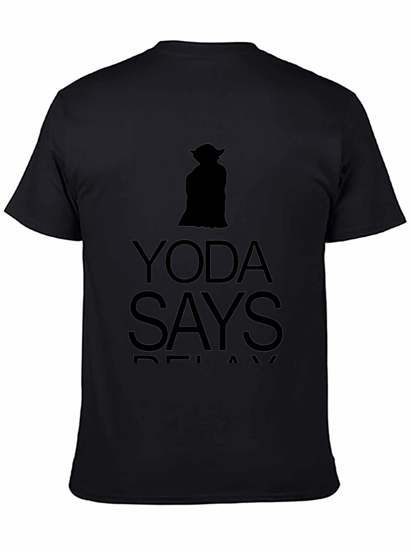 Yoda Says Relax Black Graphic T-Shirt