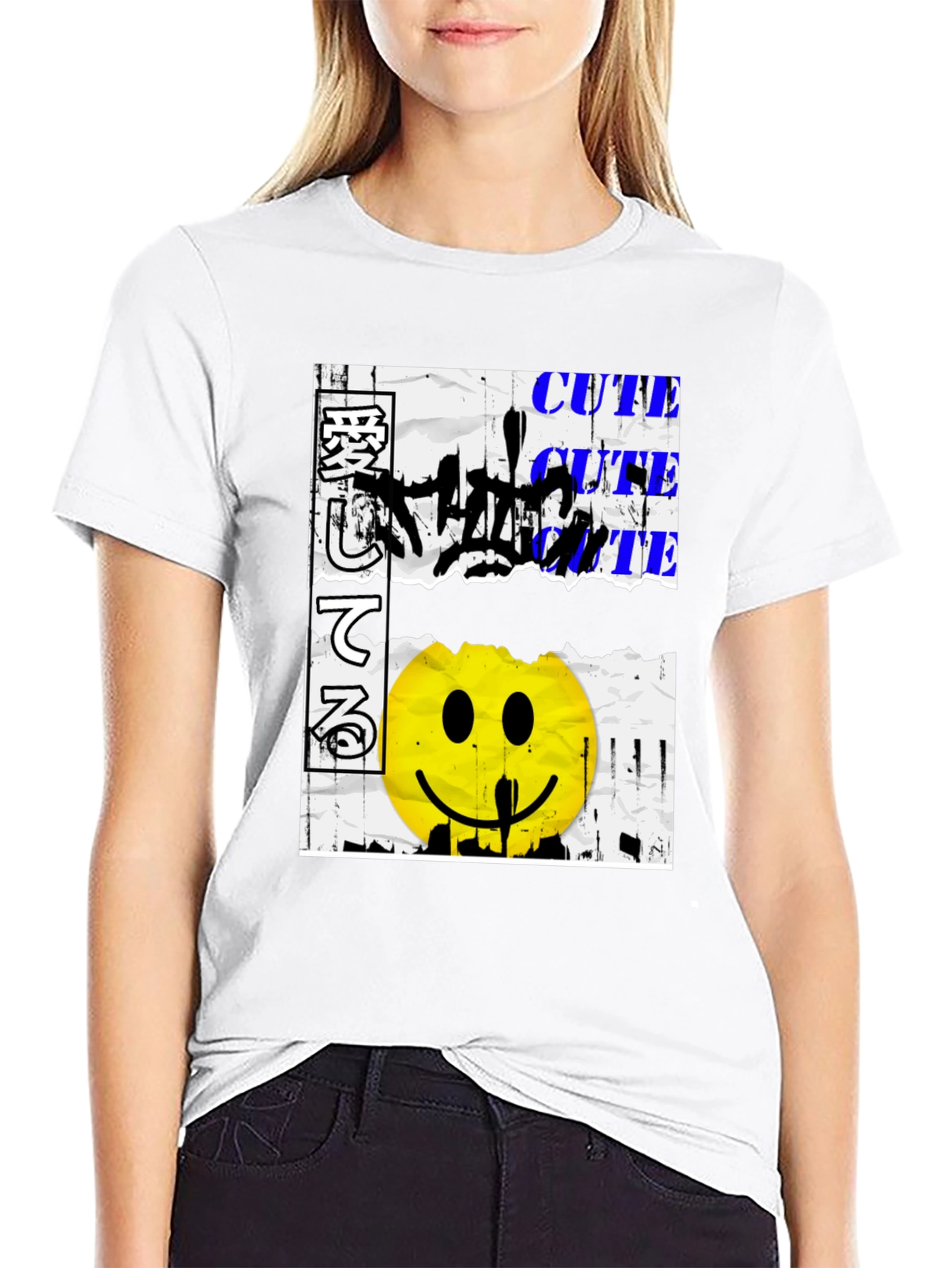 Edgy Graphic Print Black Tee