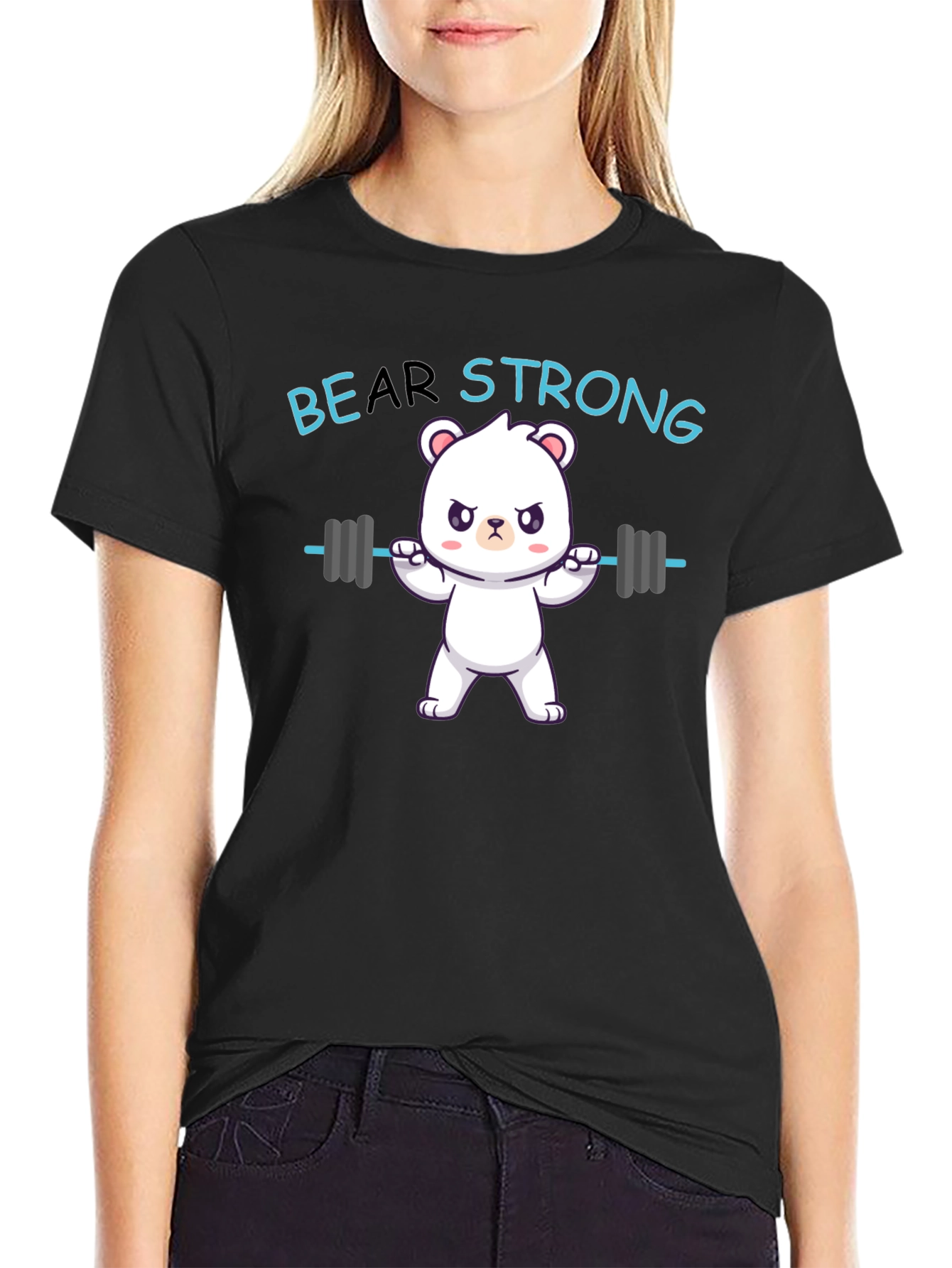 Bear Strong Graphic T-Shirt - Black
