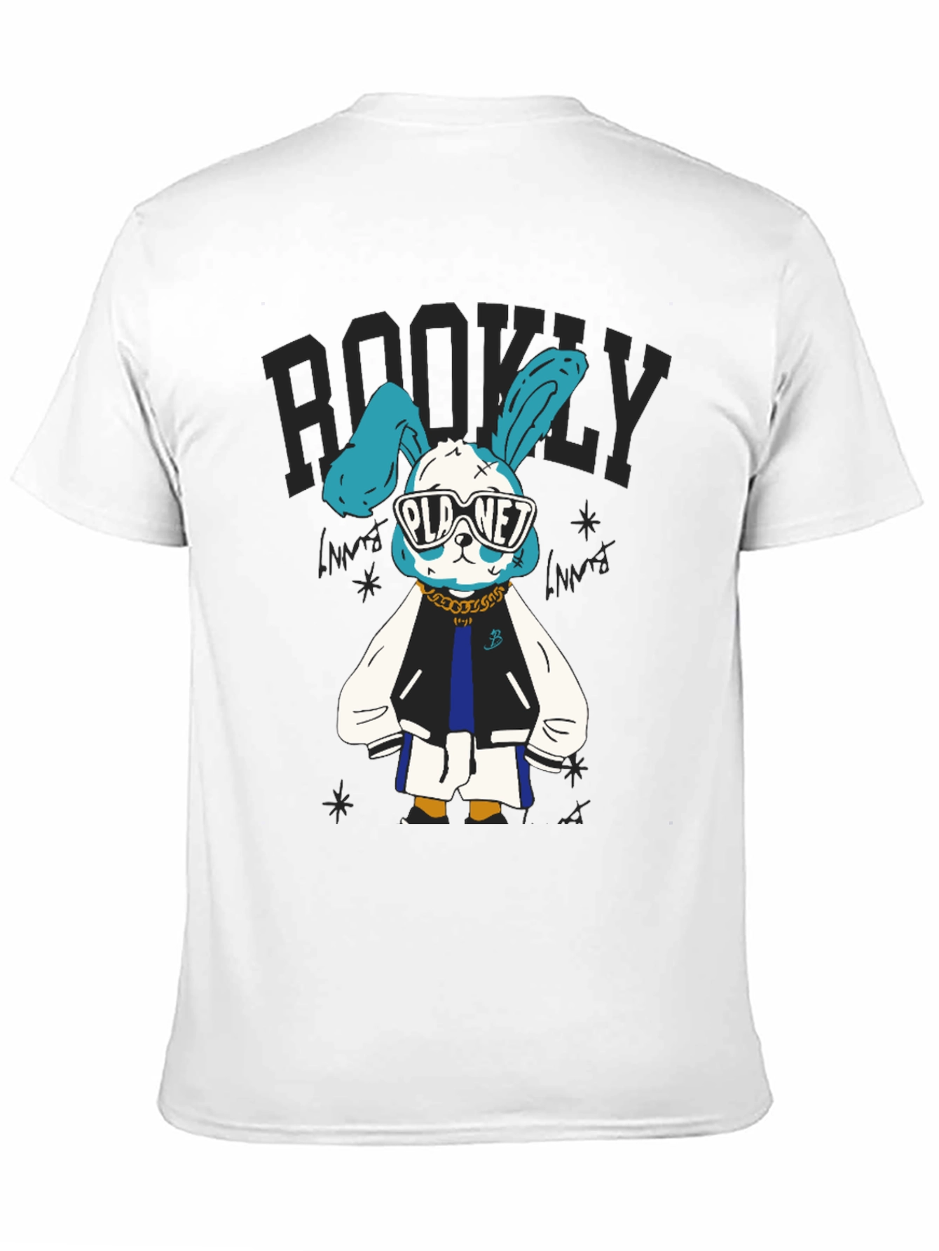 Cool Bunny Graphic Tee - Black Cotton T-Shirt